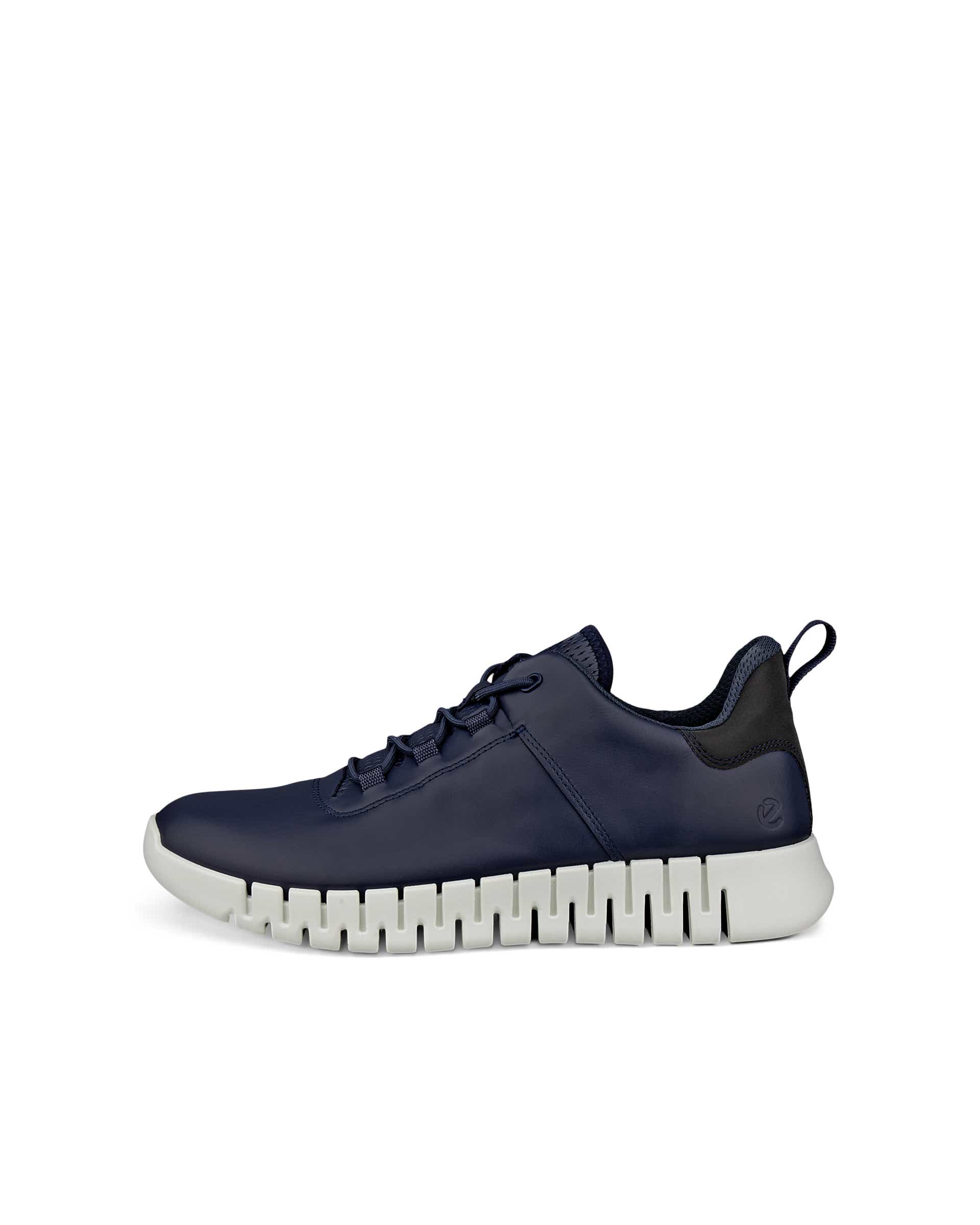 ECCO® Gruuv baskets en cuir pour homme - Bleu - Outside