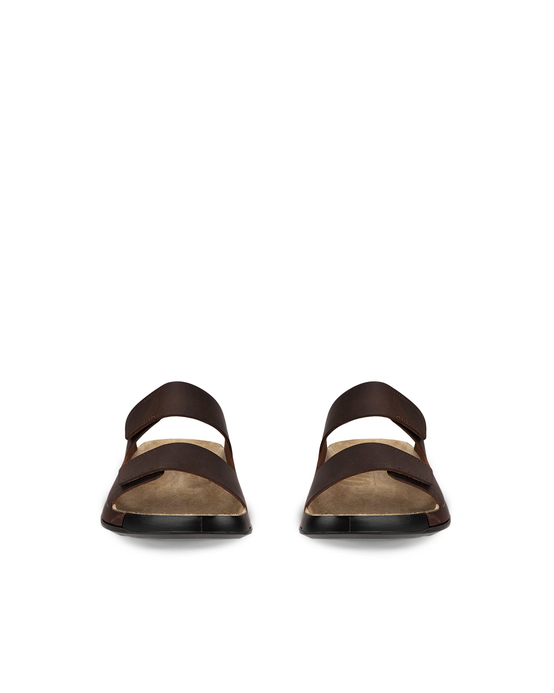 Sandalias con dos tiras de nobuk  ECCO® Cozmo para hombre - Marrón - Front pair