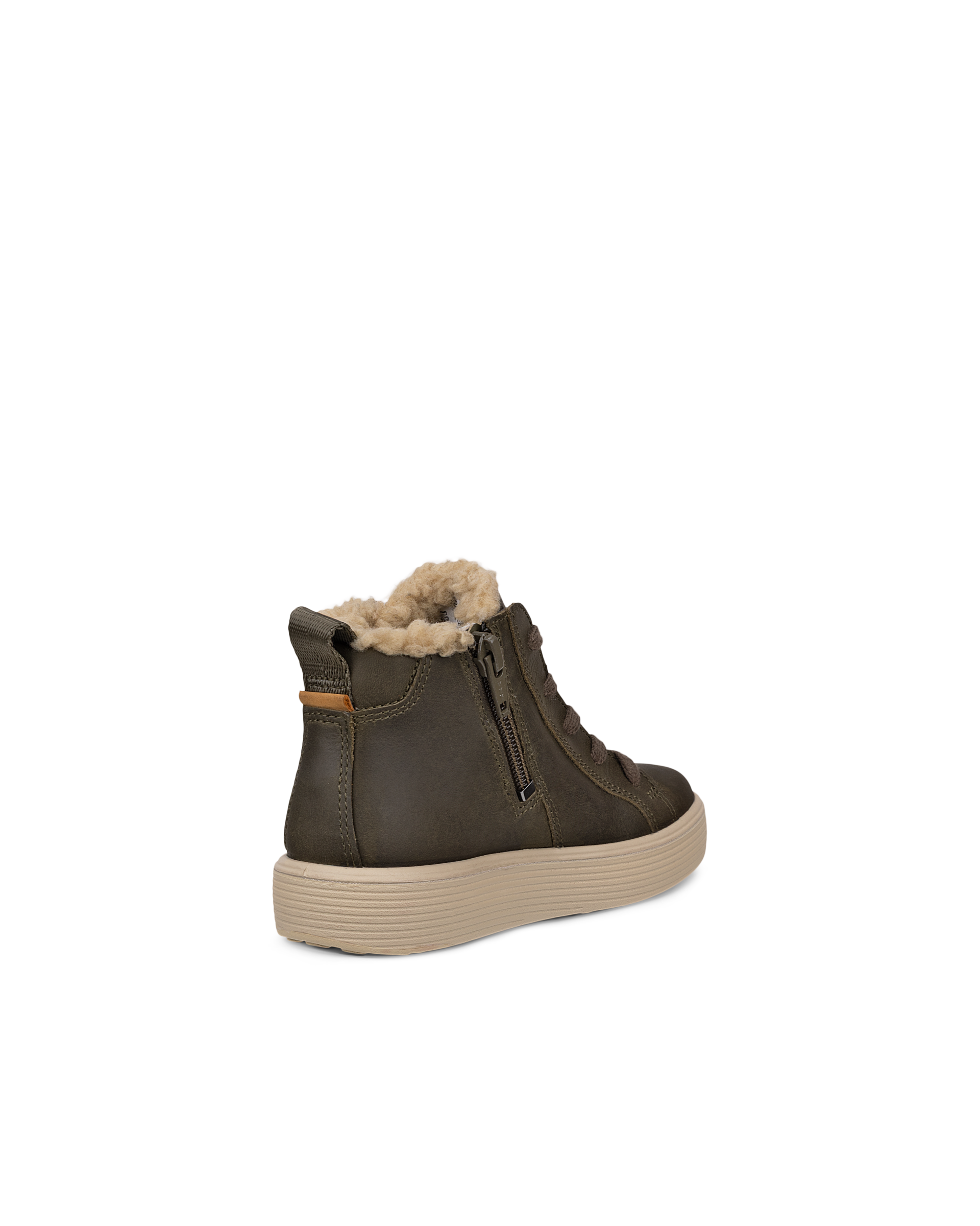 Kids' ECCO® SOFT 60 Nubuck Waterproof Ankle Boot - Green - Back