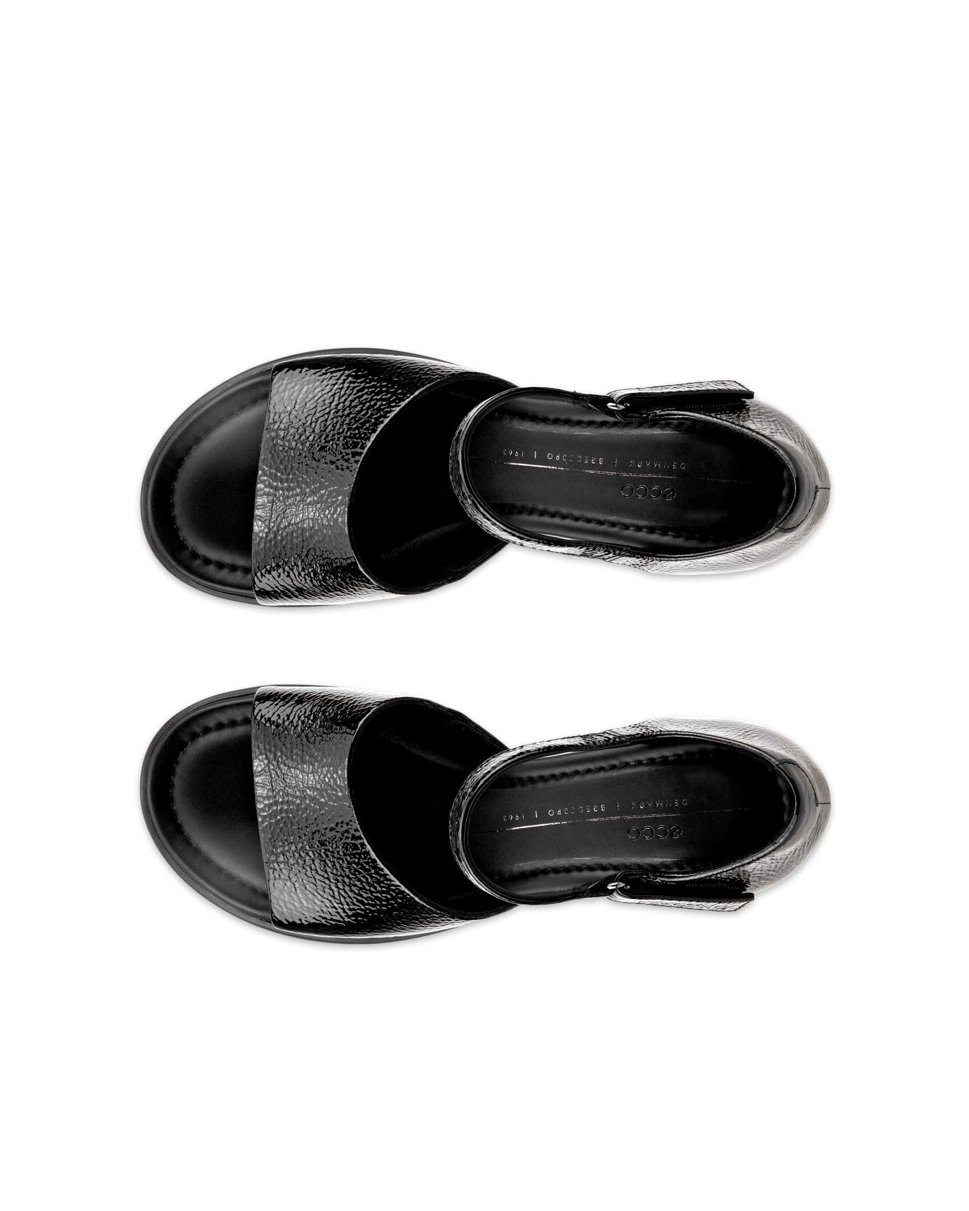 ECCO Sculpted LX 55 ウィメンズ レザーヒールサンダル - ブラック - Top left pair