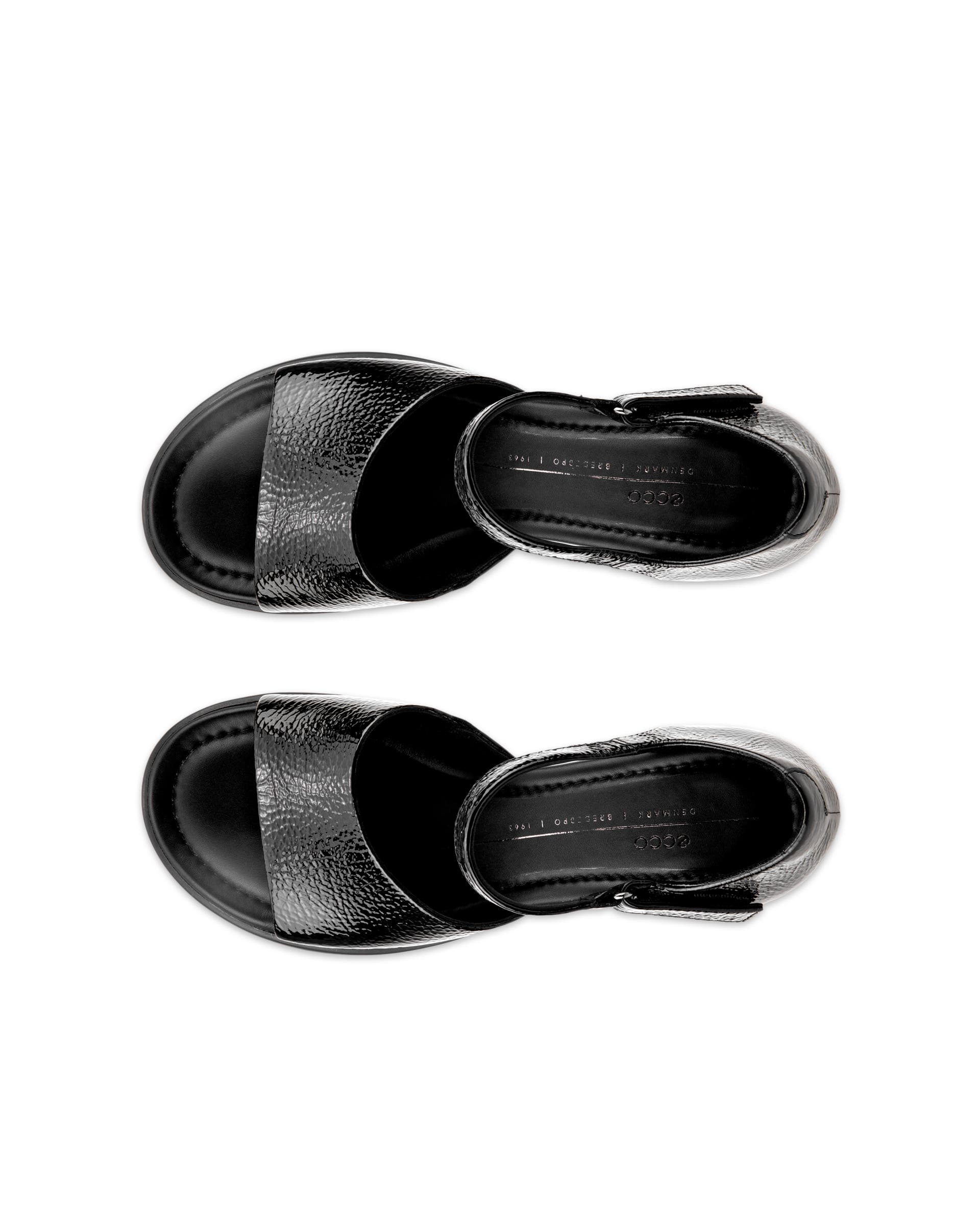 ECCO Sculpted LX 55 ウィメンズ レザーヒールサンダル - ブラック - Top left pair