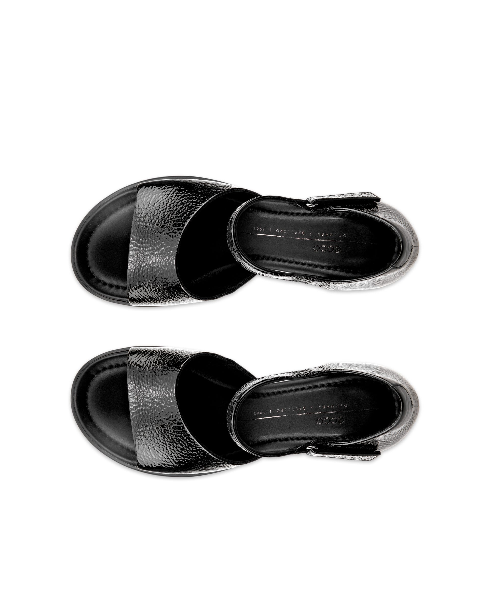 ECCO Sculpted LX 55 ウィメンズ レザーヒールサンダル - ブラック - Top left pair