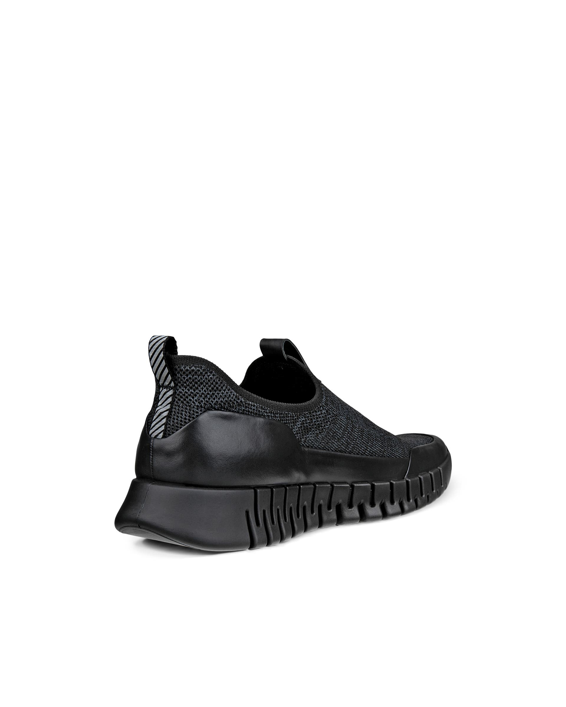 Men's ECCO® GRUUV Textile Trainer - Black - Back