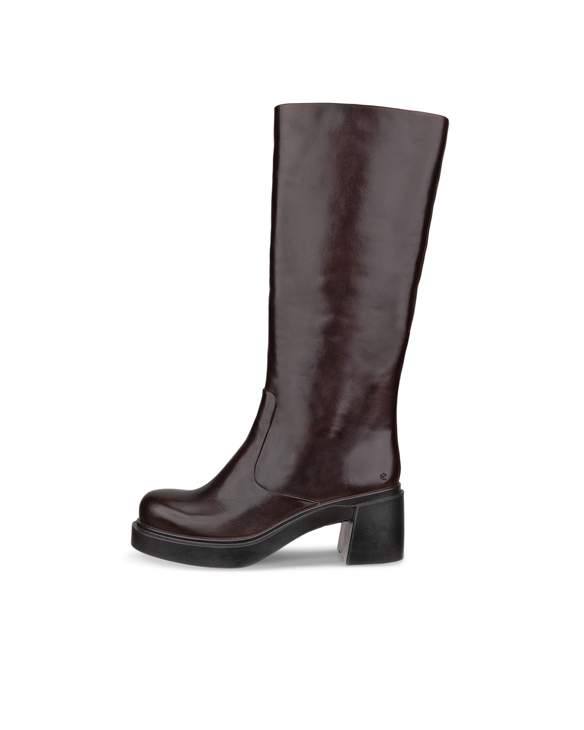 ECCO® METROPOLE SEOUL 45 bottes hautes en cuir pour femme - Marron - Outside