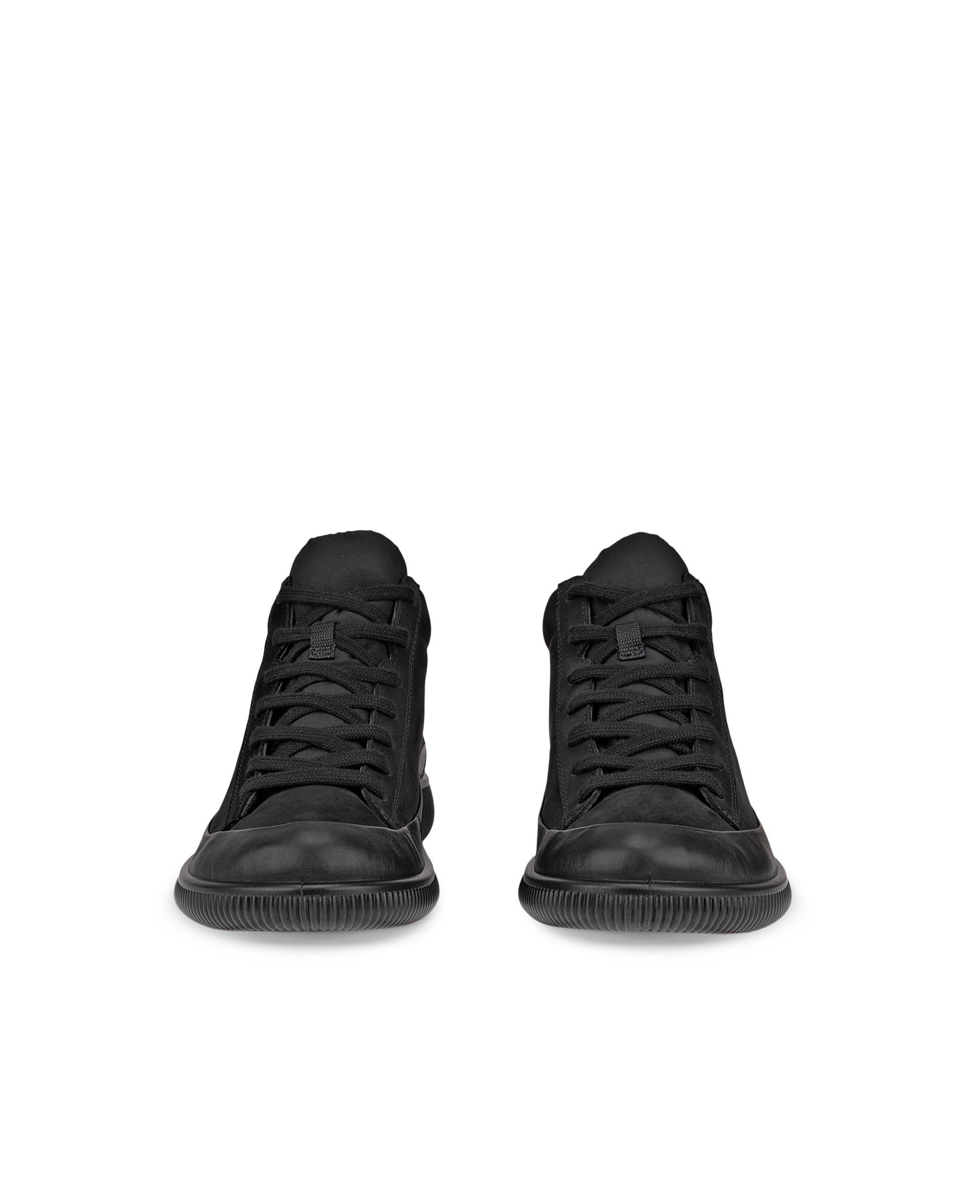 ECCO® SOFT ZERO Vattentät halvhög nubuckkänga dam - Svart - Front pair