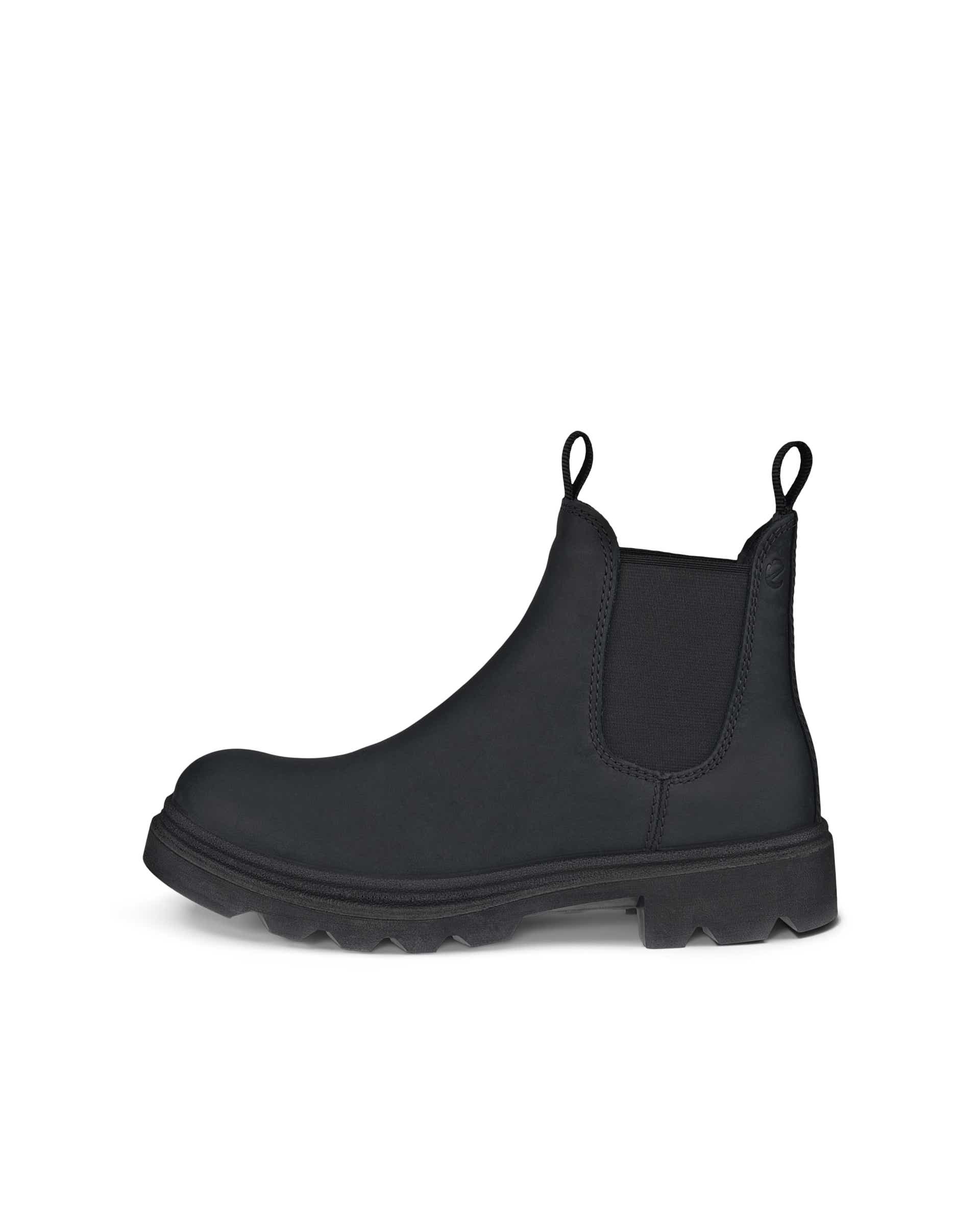 Women's ECCO® Grainer Nubuck Chelsea Boot - Black - Outside