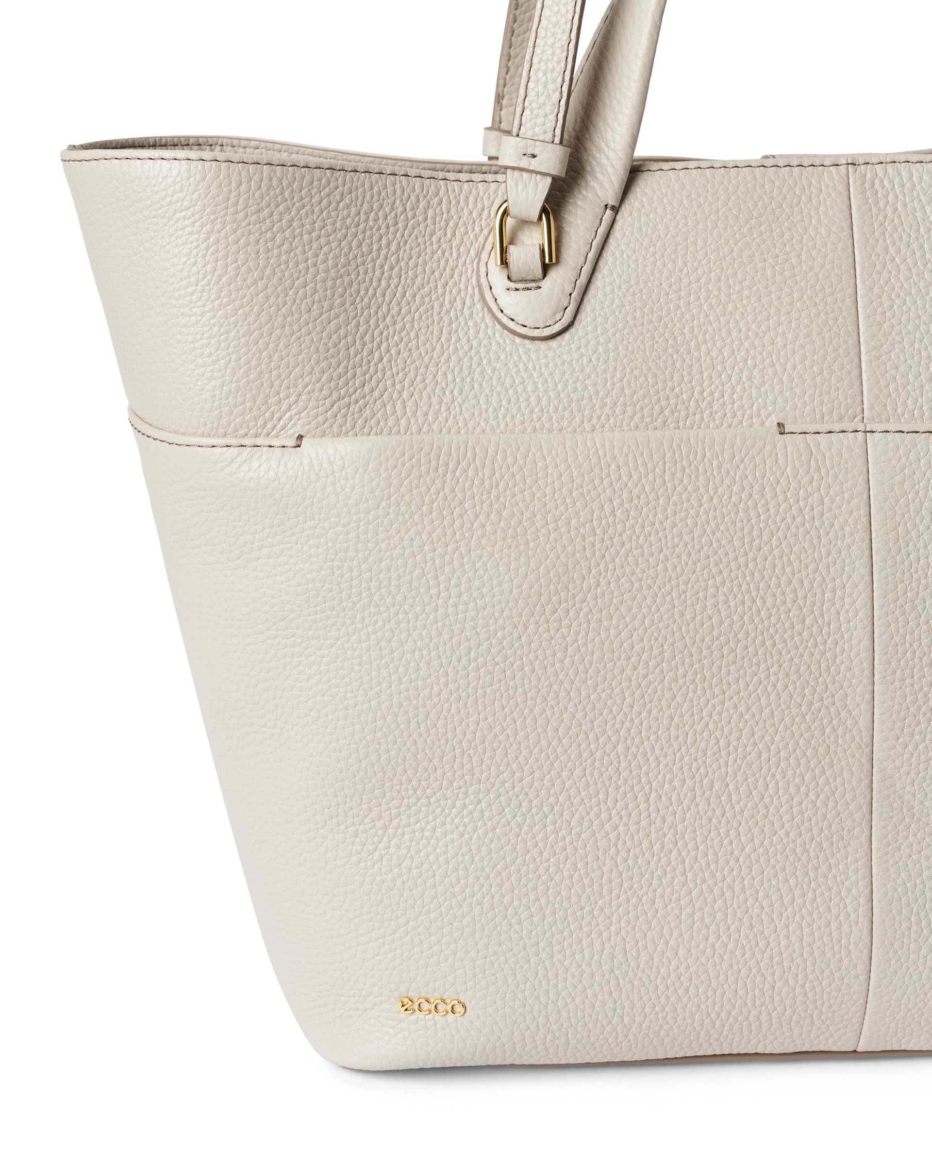 ECCO Tote Pebbled レザートートバッグ - ベージュ - Detail-1