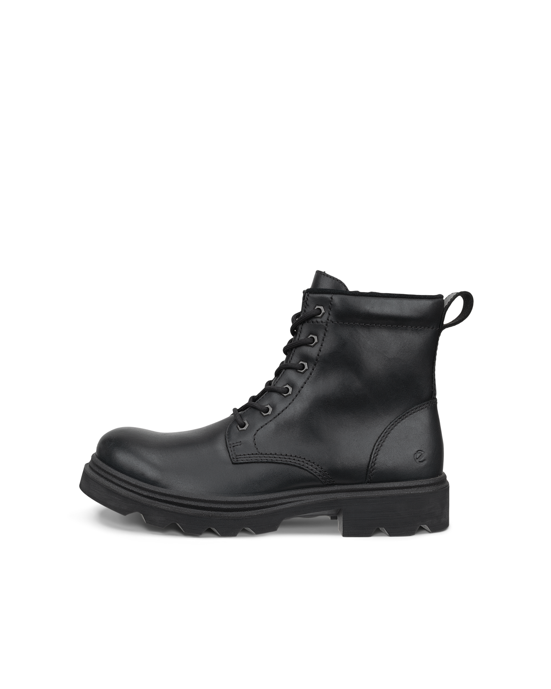 ECCO GRAINER - Bottes mi-hautes à lacets en cuir pour homme - Noir - 46