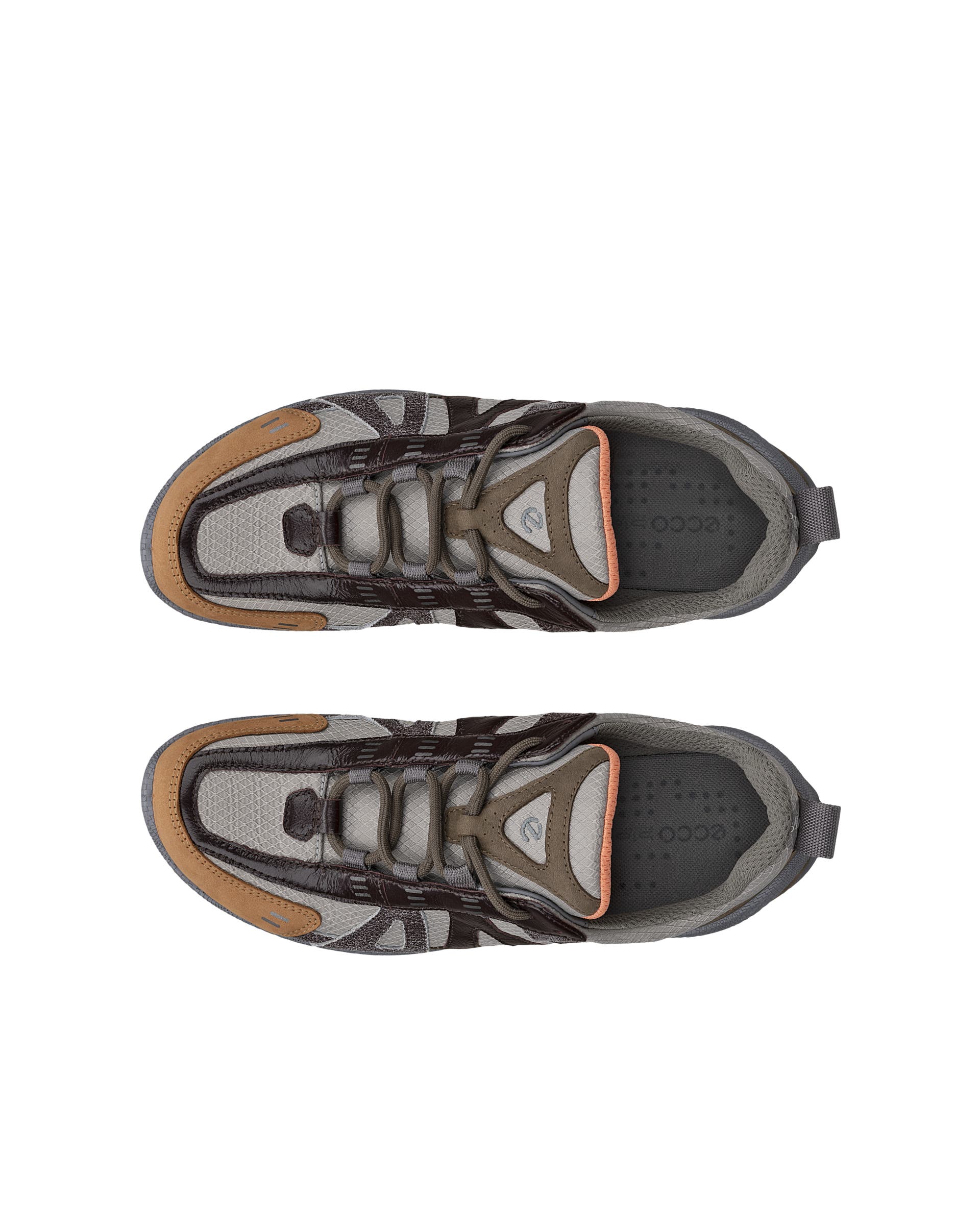 ECCO® BIOM Lite baskets de plein air en cuir pour femme - Gris - Top left pair