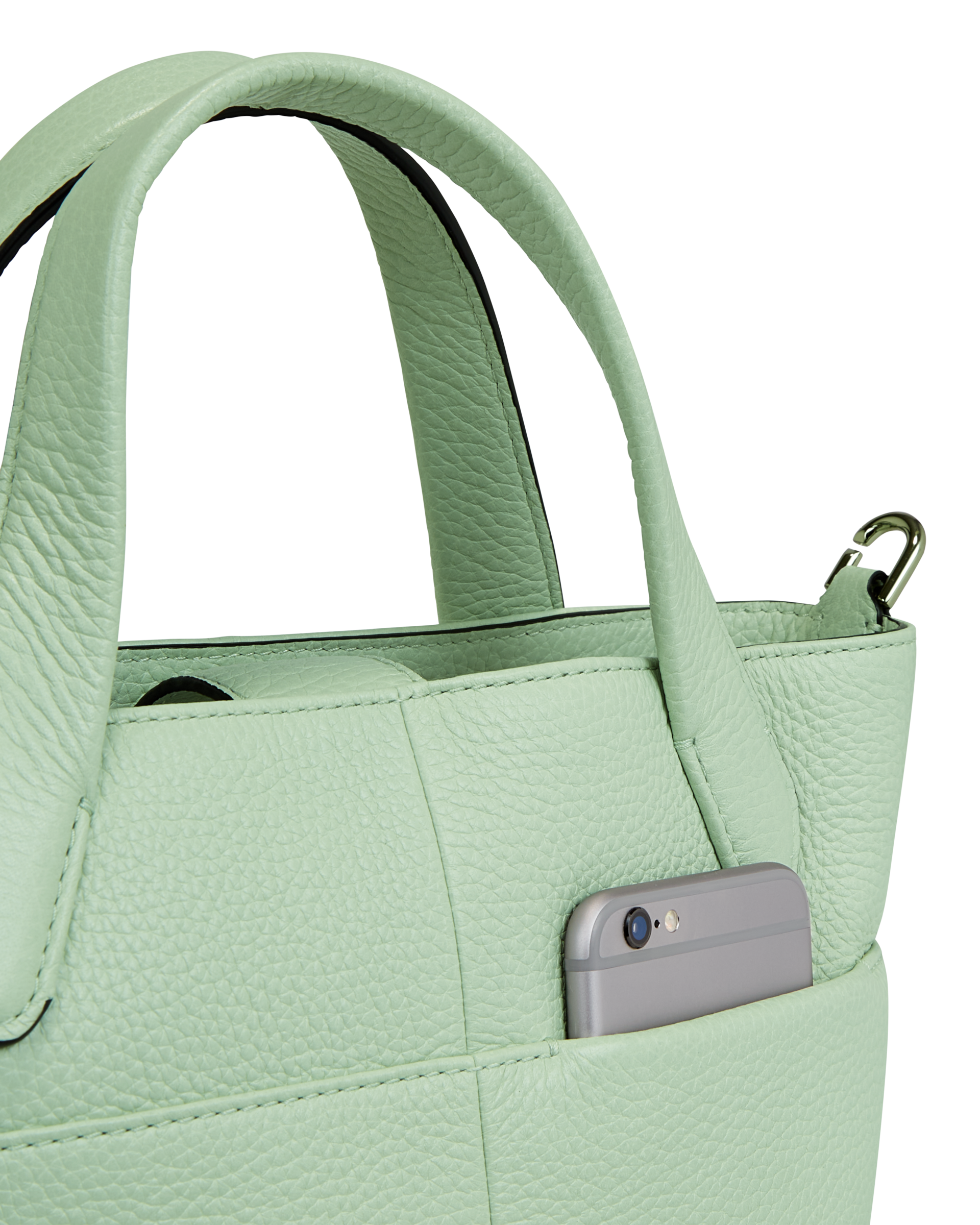 ECCO Tote Pebbled レザートートバッグ | グリーン