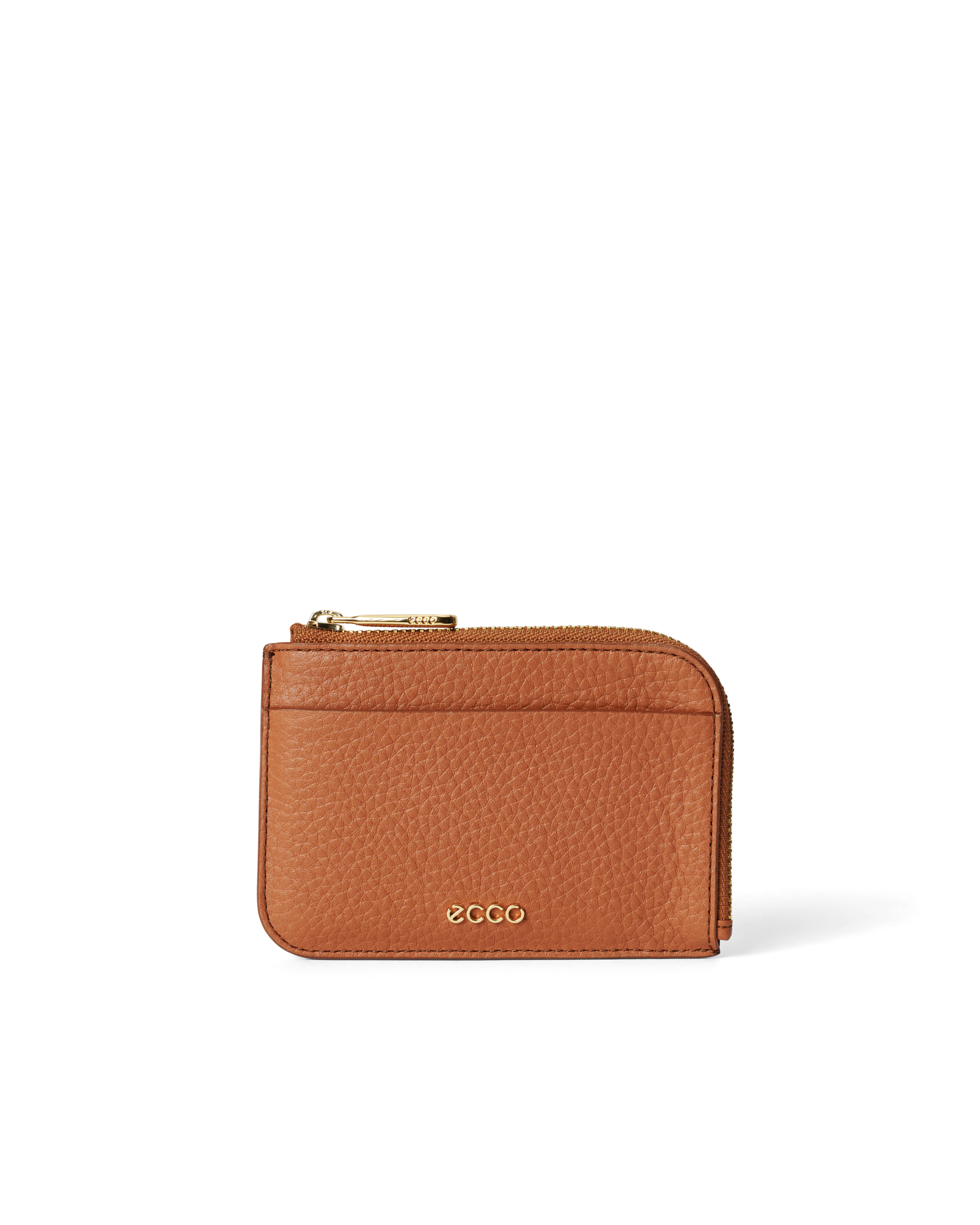 ECCO Card Case Zipped Pebbled レザーカードケース - ブラウン - Main