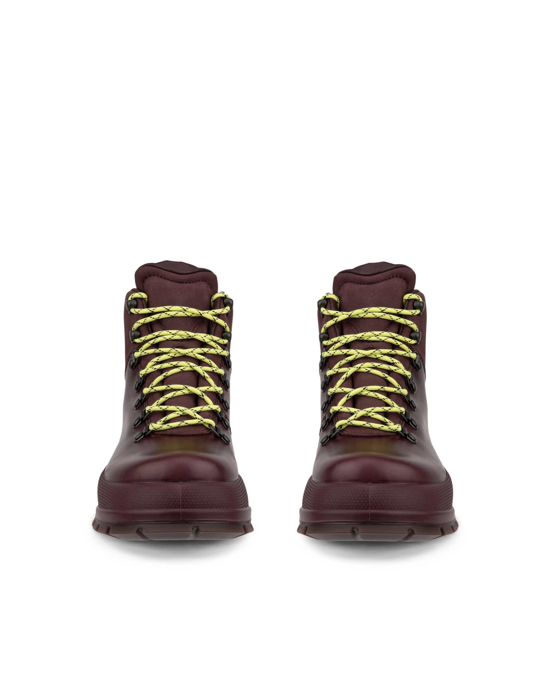 ECCO Track ウィメンズ レザーウォータープルーフレースアップブーツ - パープル - Front pair