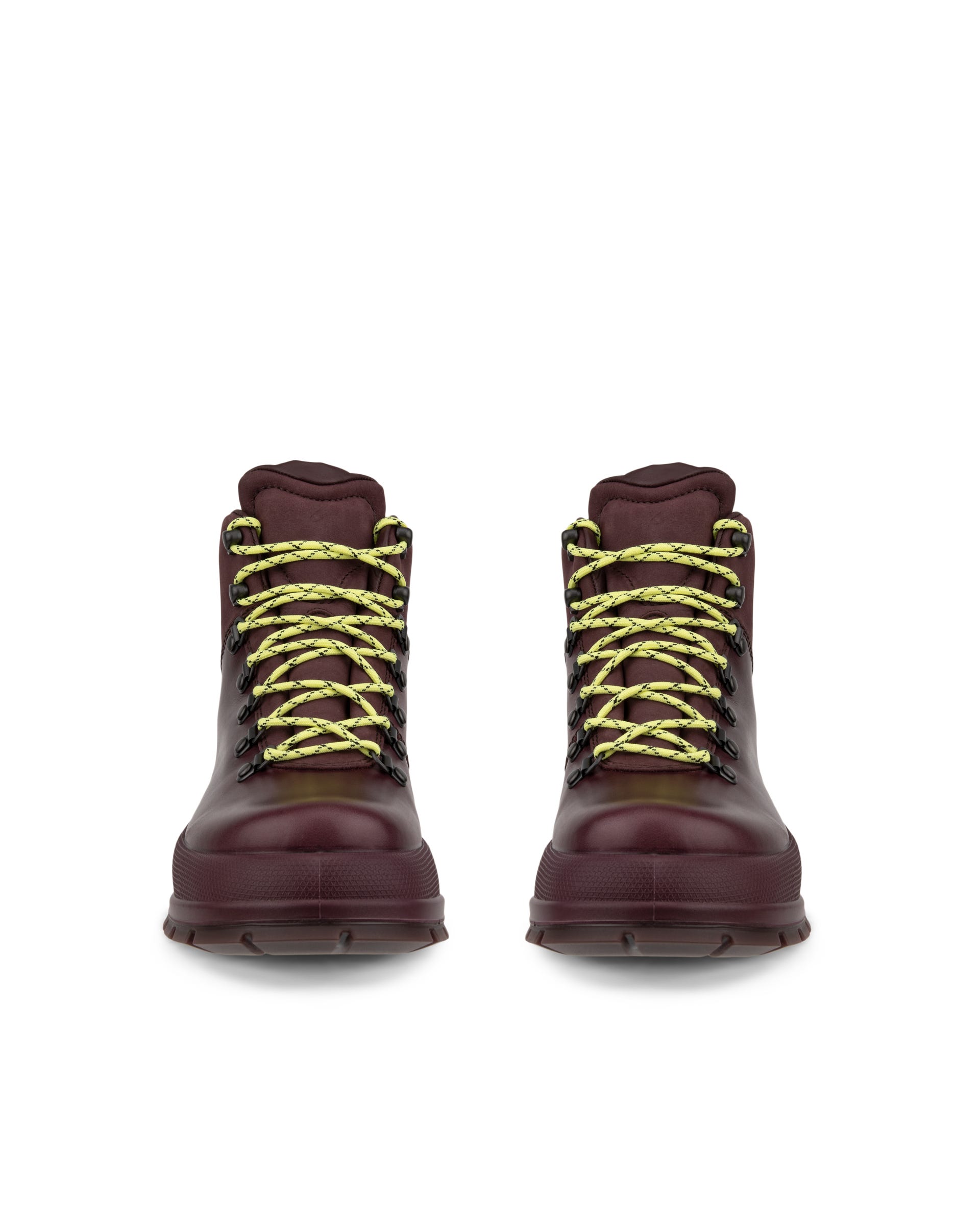 ECCO Track ウィメンズ レザーウォータープルーフレースアップブーツ - パープル - Front pair