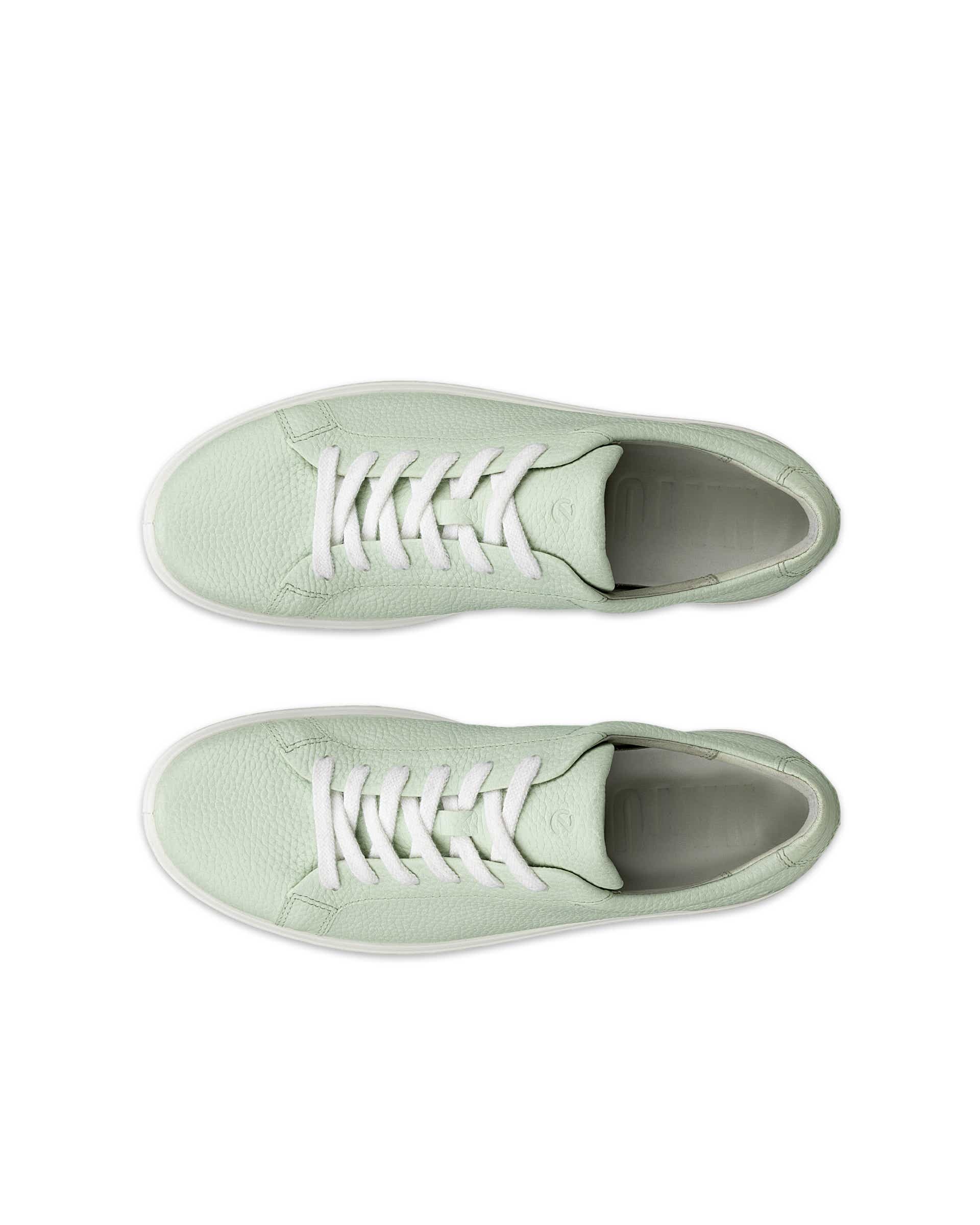 ECCO SOFT 60 WOMENS SNEAKER  ウィメンズ レザースニーカー - グリーン - Top left pair