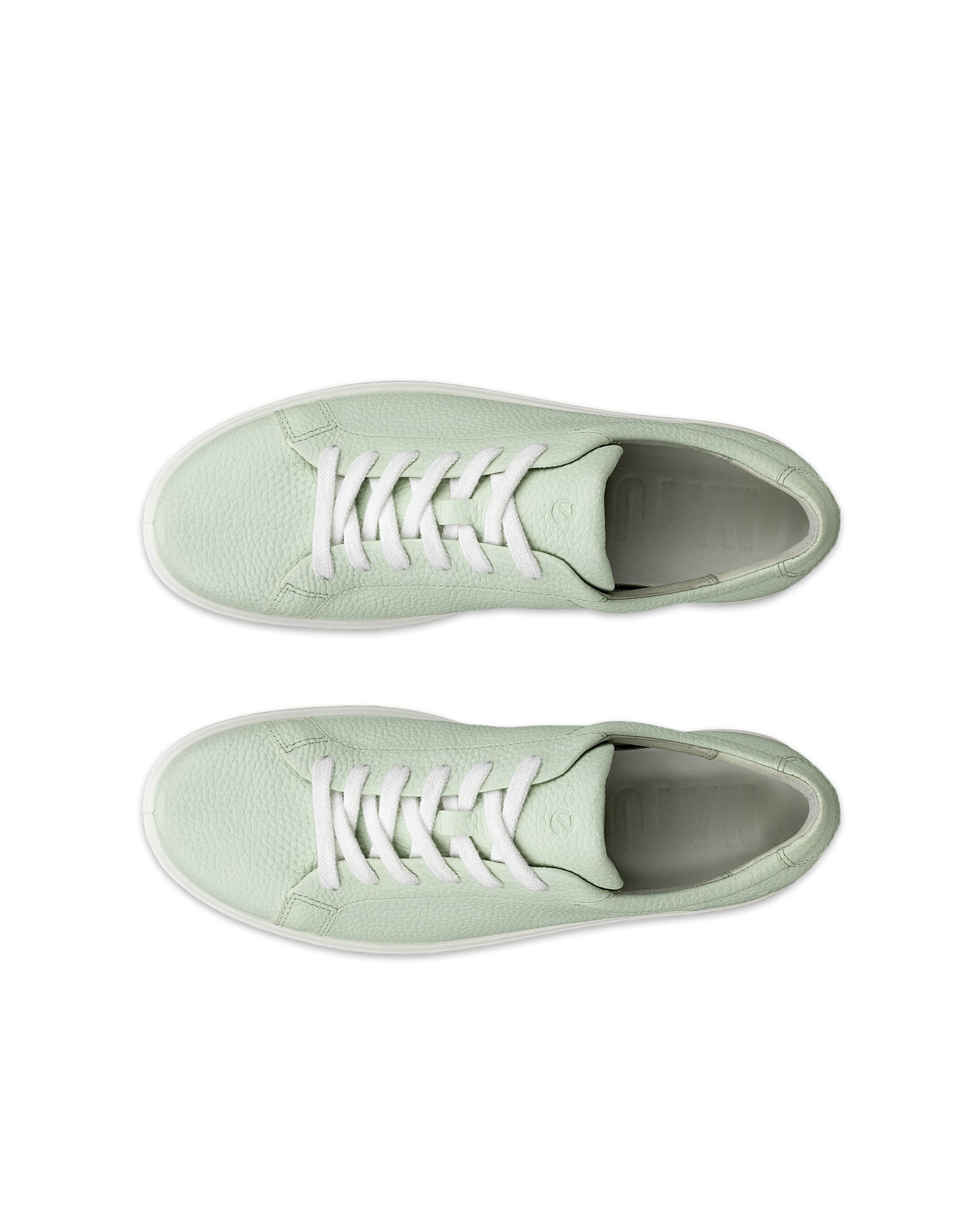ECCO SOFT 60 WOMENS SNEAKER  ウィメンズ レザースニーカー - グリーン - Top left pair