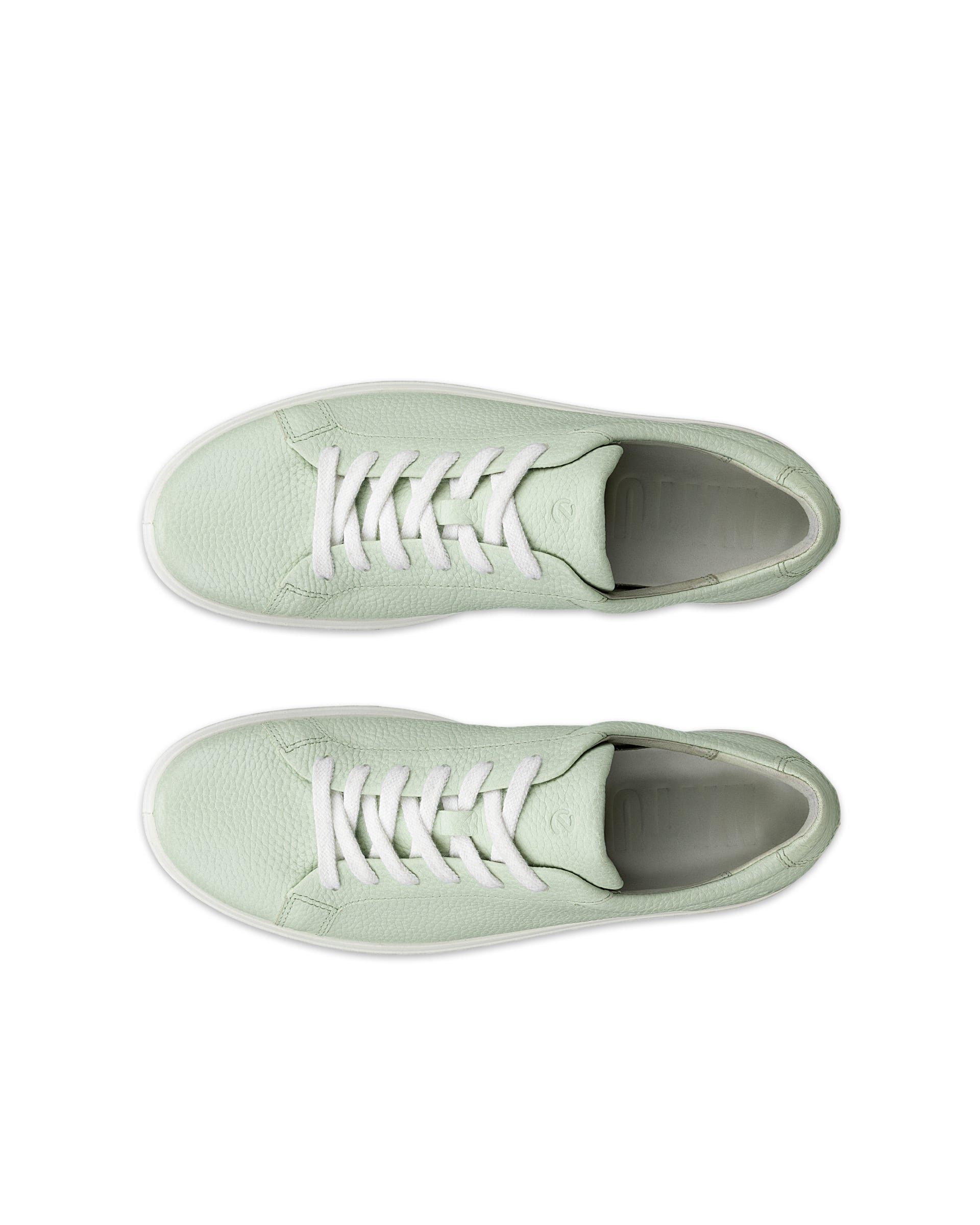 ECCO SOFT 60 WOMENS SNEAKER ウィメンズ レザースニーカー - グリーン - Top left pair