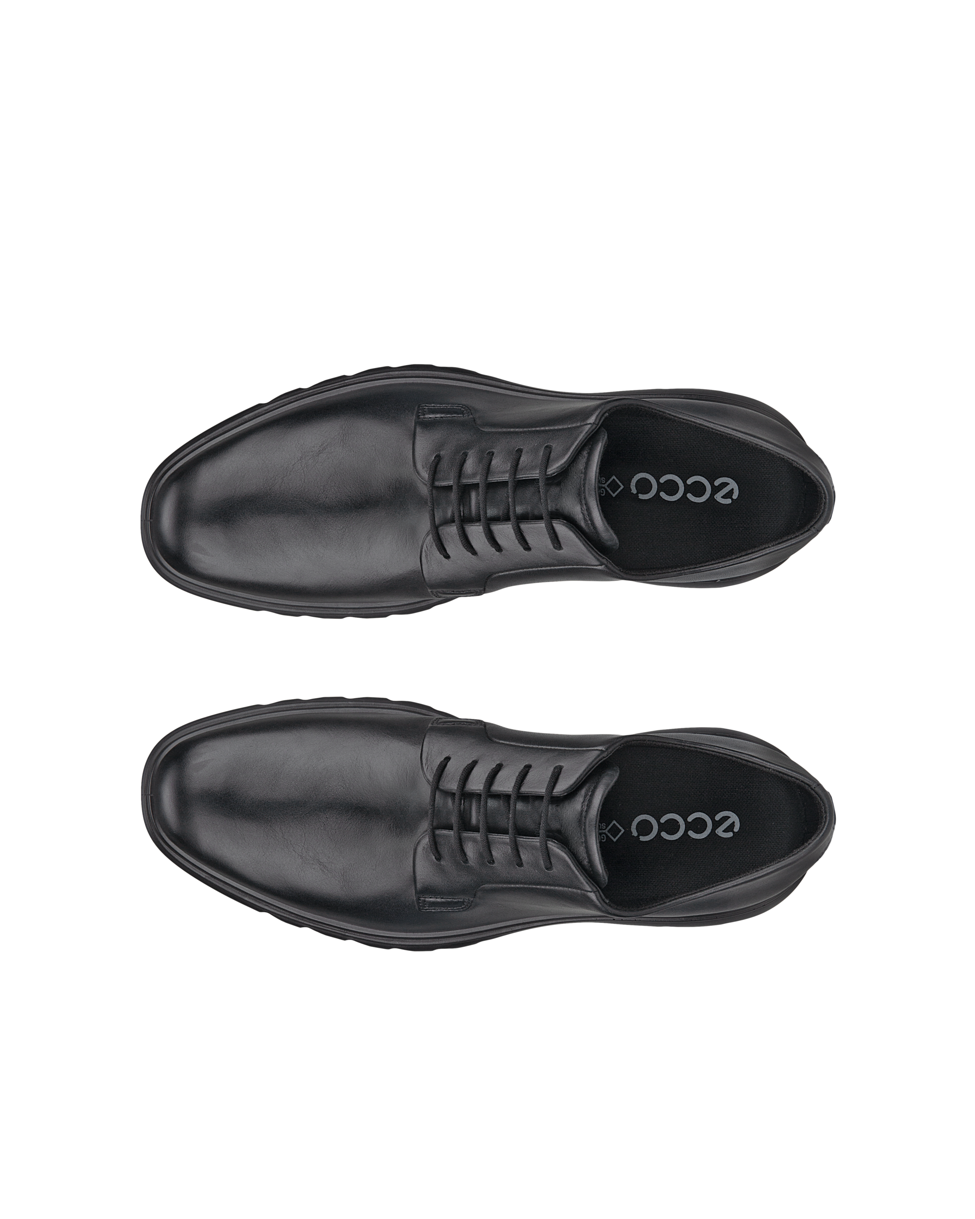 Men's ECCO® Hybrid 720 Leather Gore-Tex Derby Shoe - Black - Top left pair