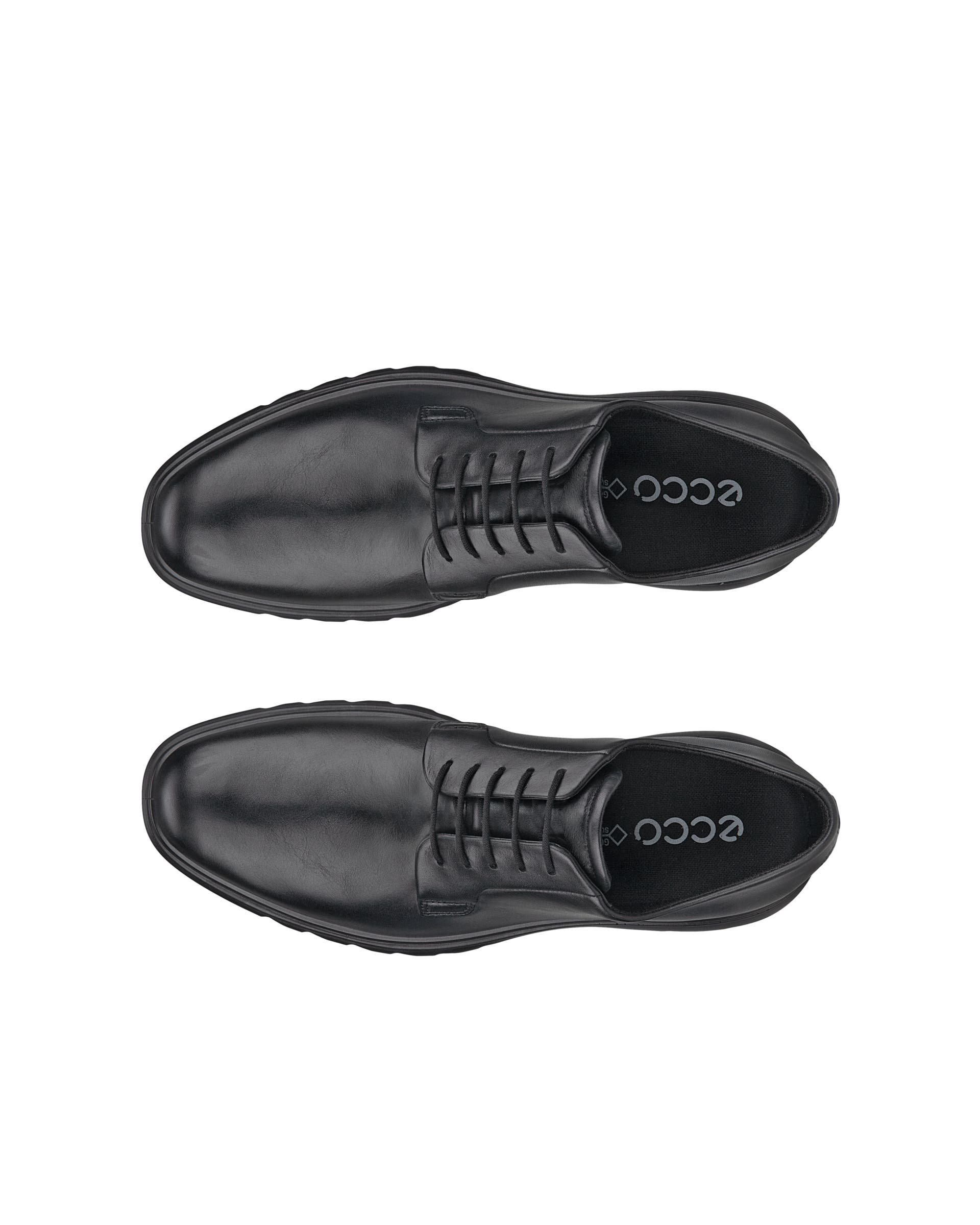 Men's ECCO® Hybrid 720 Leather Gore-Tex Derby Shoe - Black - Top left pair