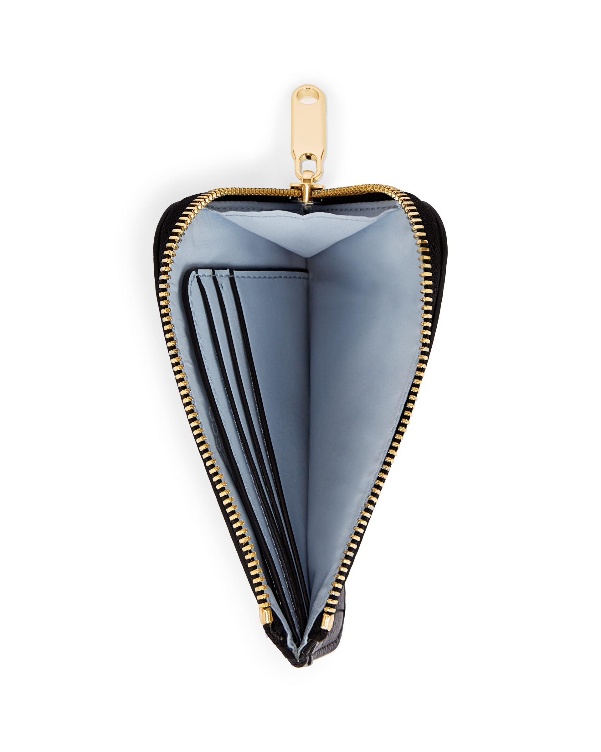 Women's ECCO® Zipped Pebbled Leather Card Case - Black - Birdeye