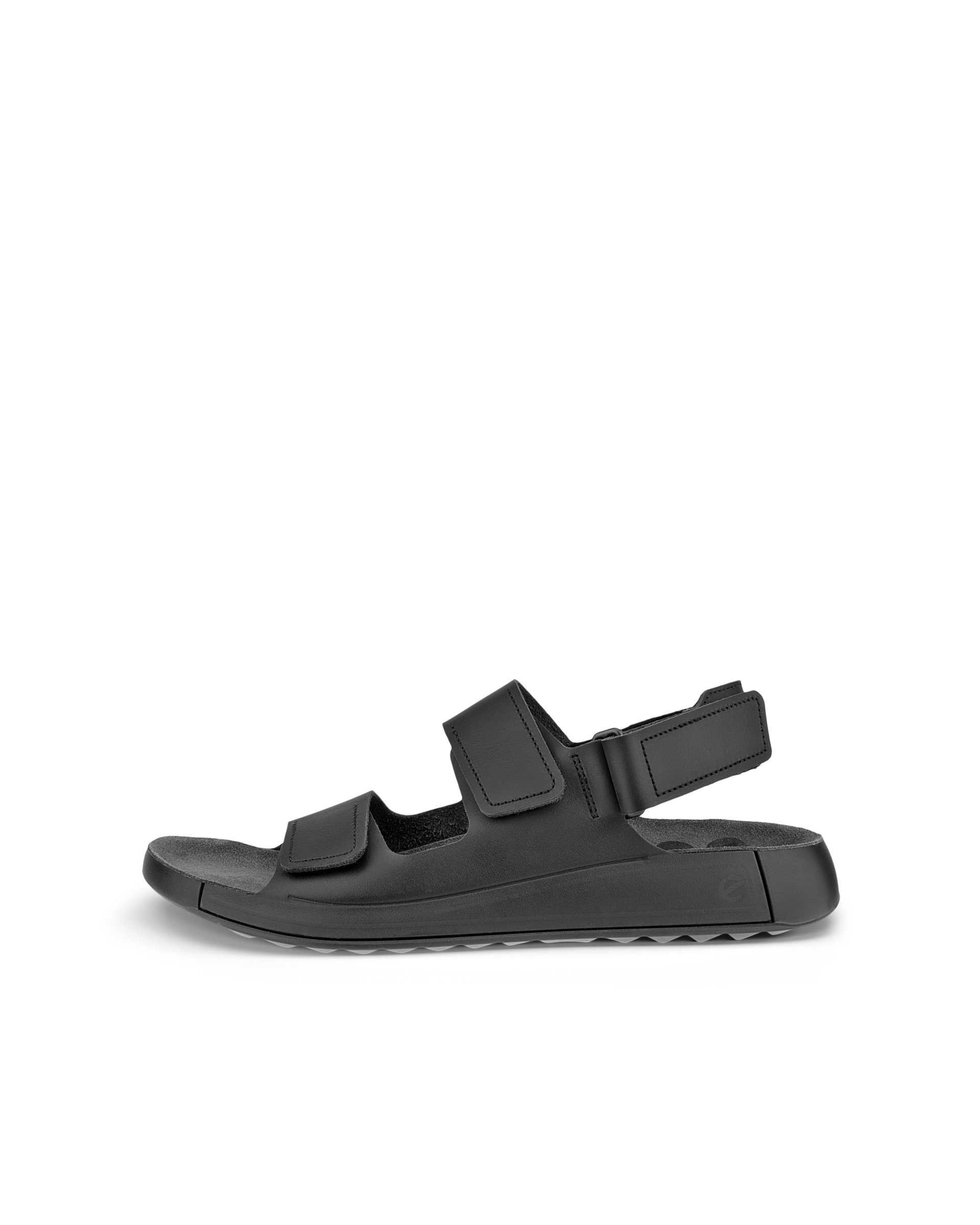 ECCO COZMO MENS LEATHER SANDALS メンズ レザー2ストラップサンダル - ブラック - Outside