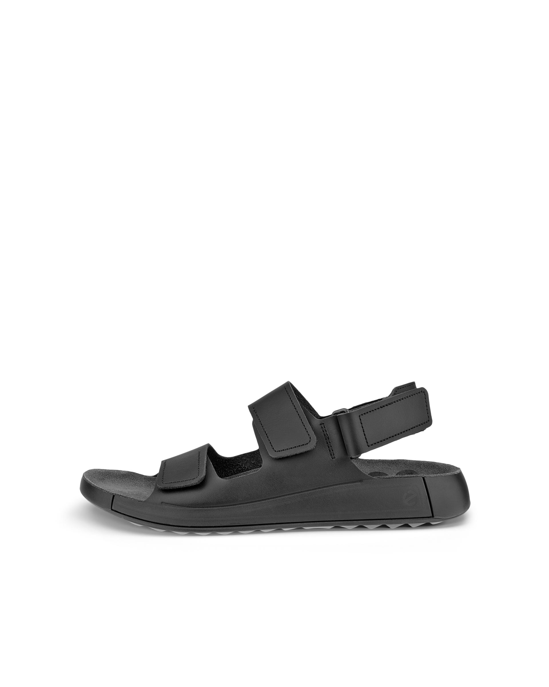 ECCO COZMO MENS LEATHER SANDALS メンズ レザー2ストラップサンダル - ブラック - Outside