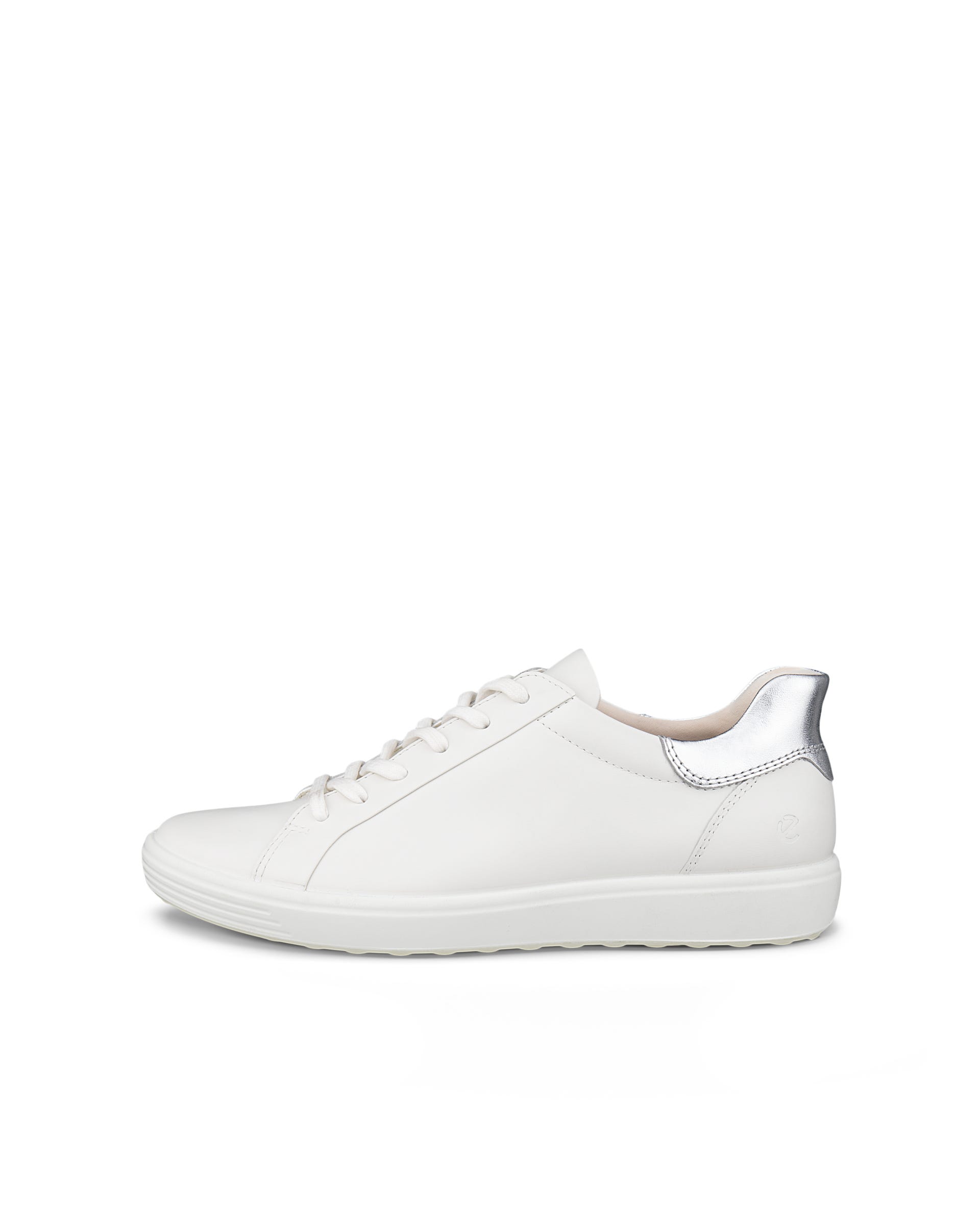 Women's ECCO® Soft 7 Leather Trainer - White - Outside