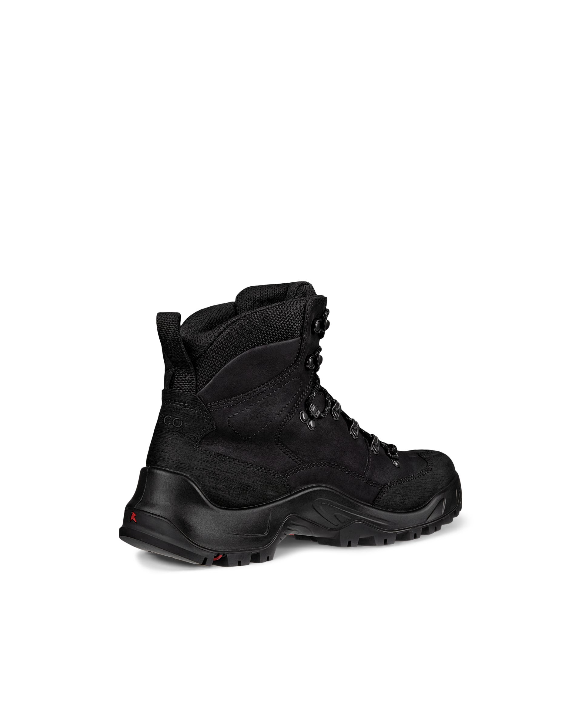 Men's ECCO® Offroad Nubuck Waterproof Mid-Cut Outdoor Boot - Black - Back