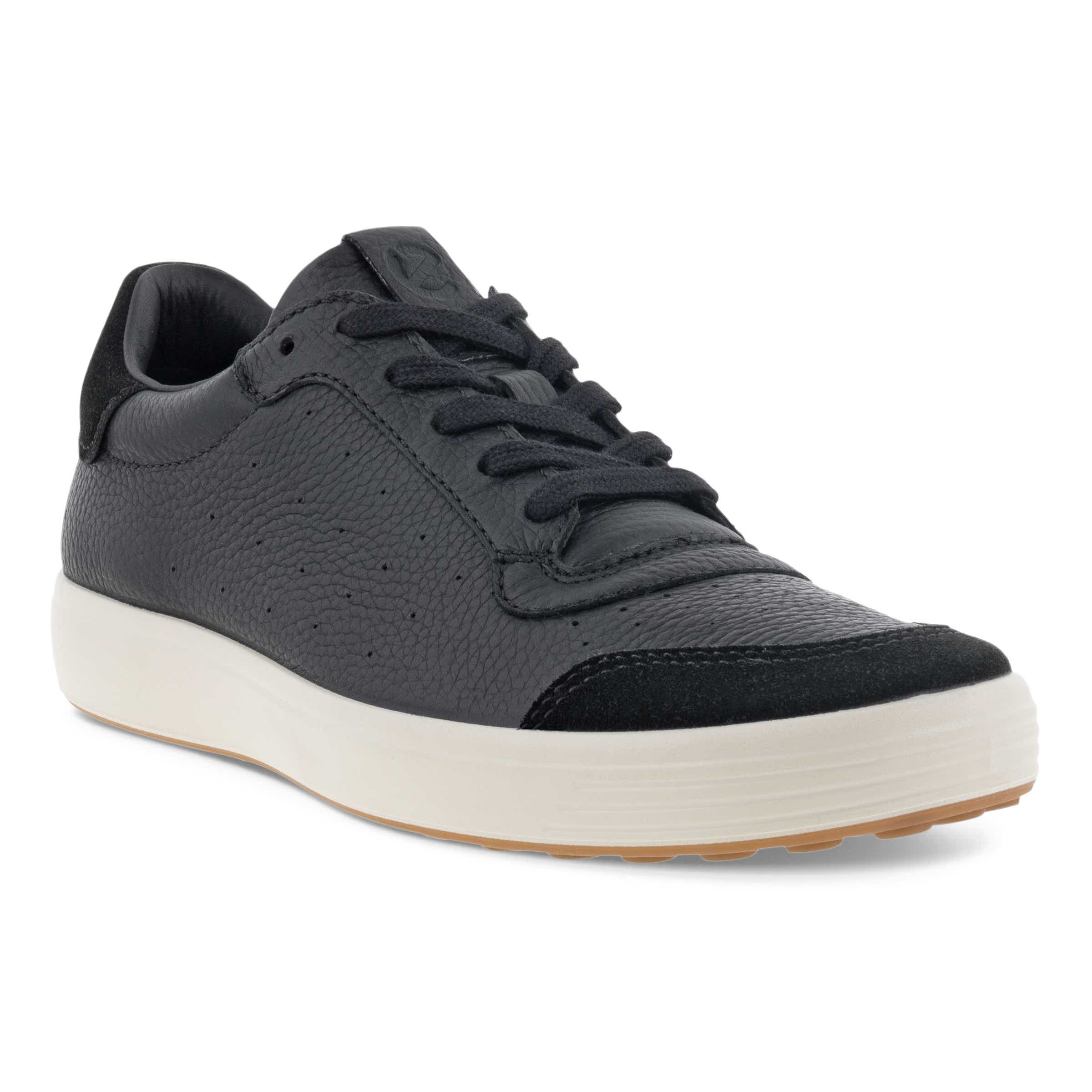 Men's ECCO® Soft 7 Leather Sneaker - Black - Main