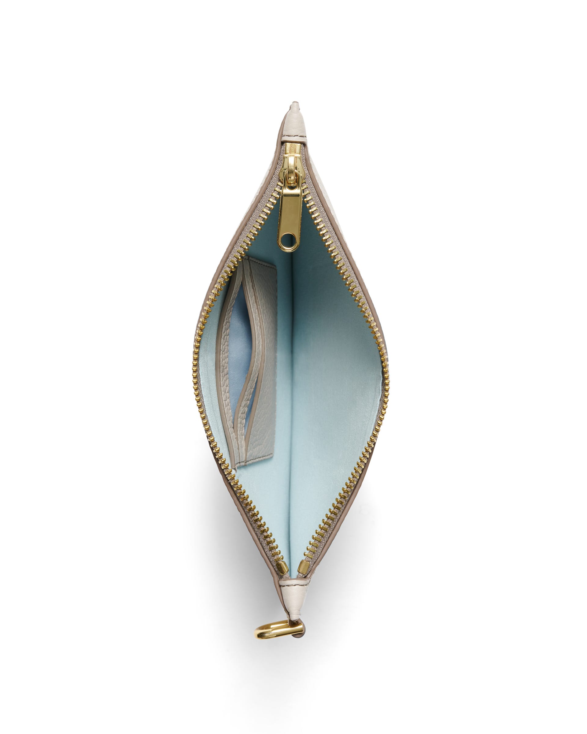 ECCO® Wristlet Pebbled Leather Clutch Bag - Beige - Birdeye