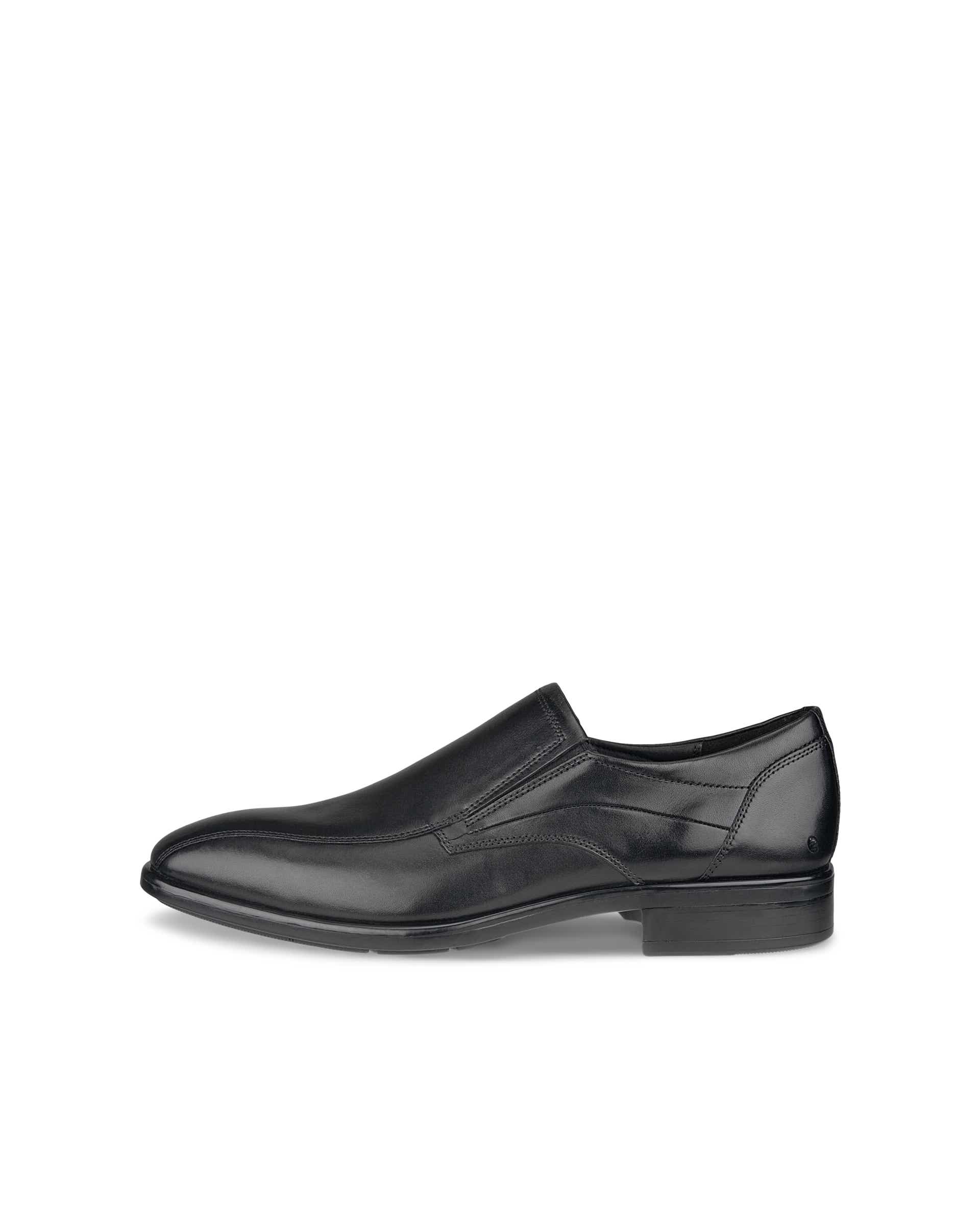 Men's ECCO® Citytray Leather Slip-On Dress Shoe Black