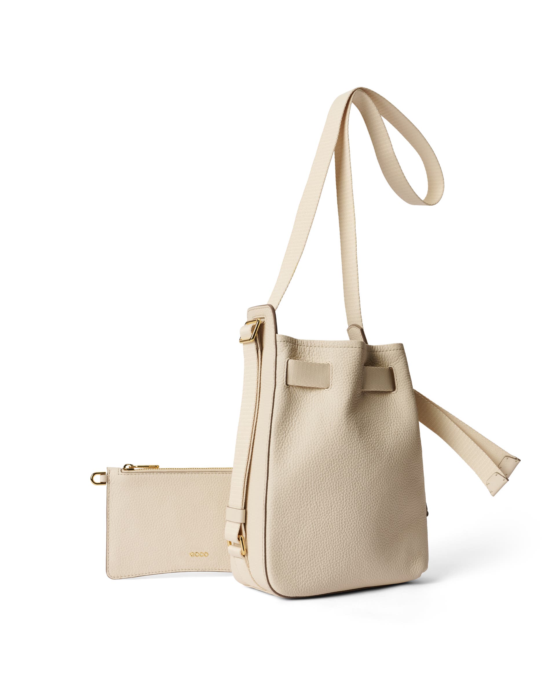 ECCO® Sail Small Leather Hobo Bag - Beige - Main