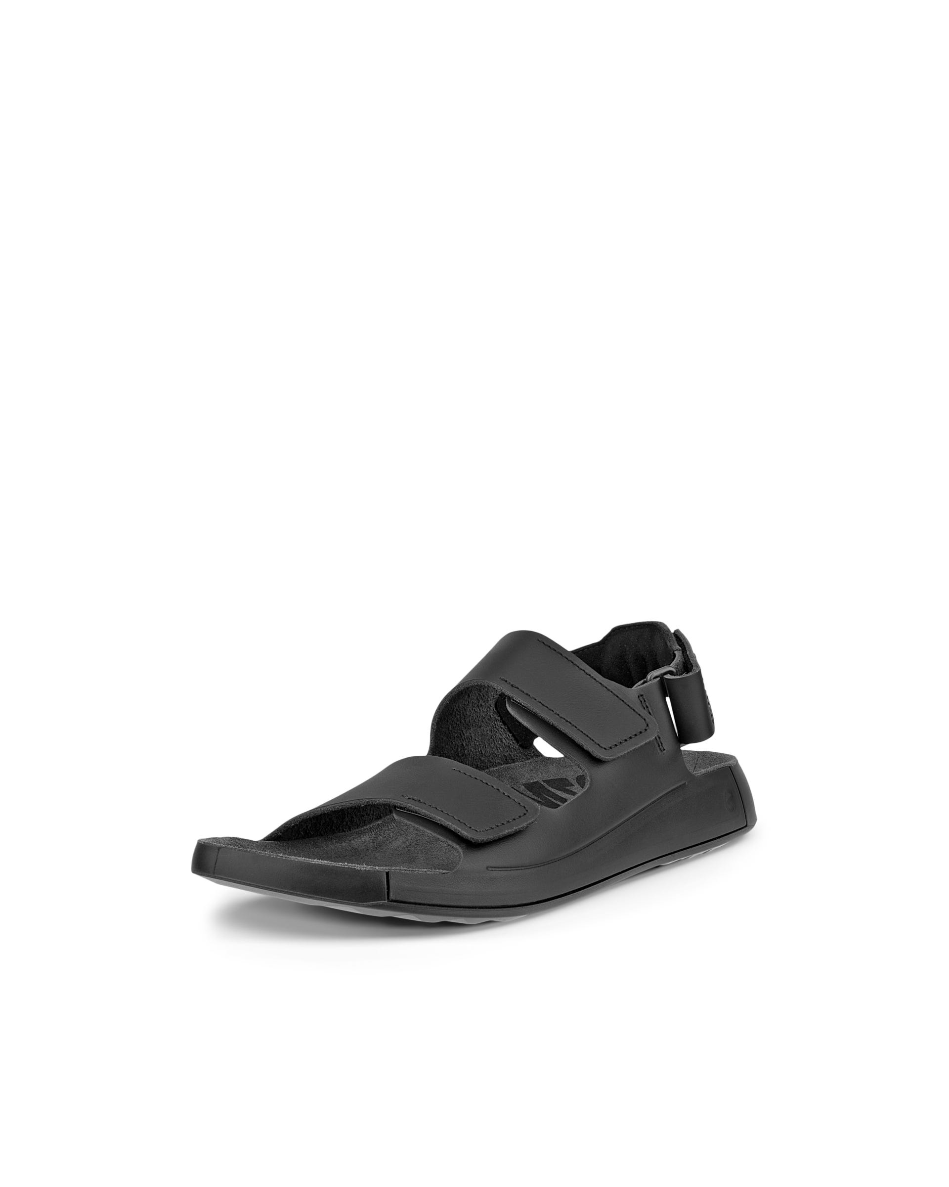 ECCO COZMO MENS LEATHER SANDALS メンズ レザー2ストラップサンダル - ブラック - Main