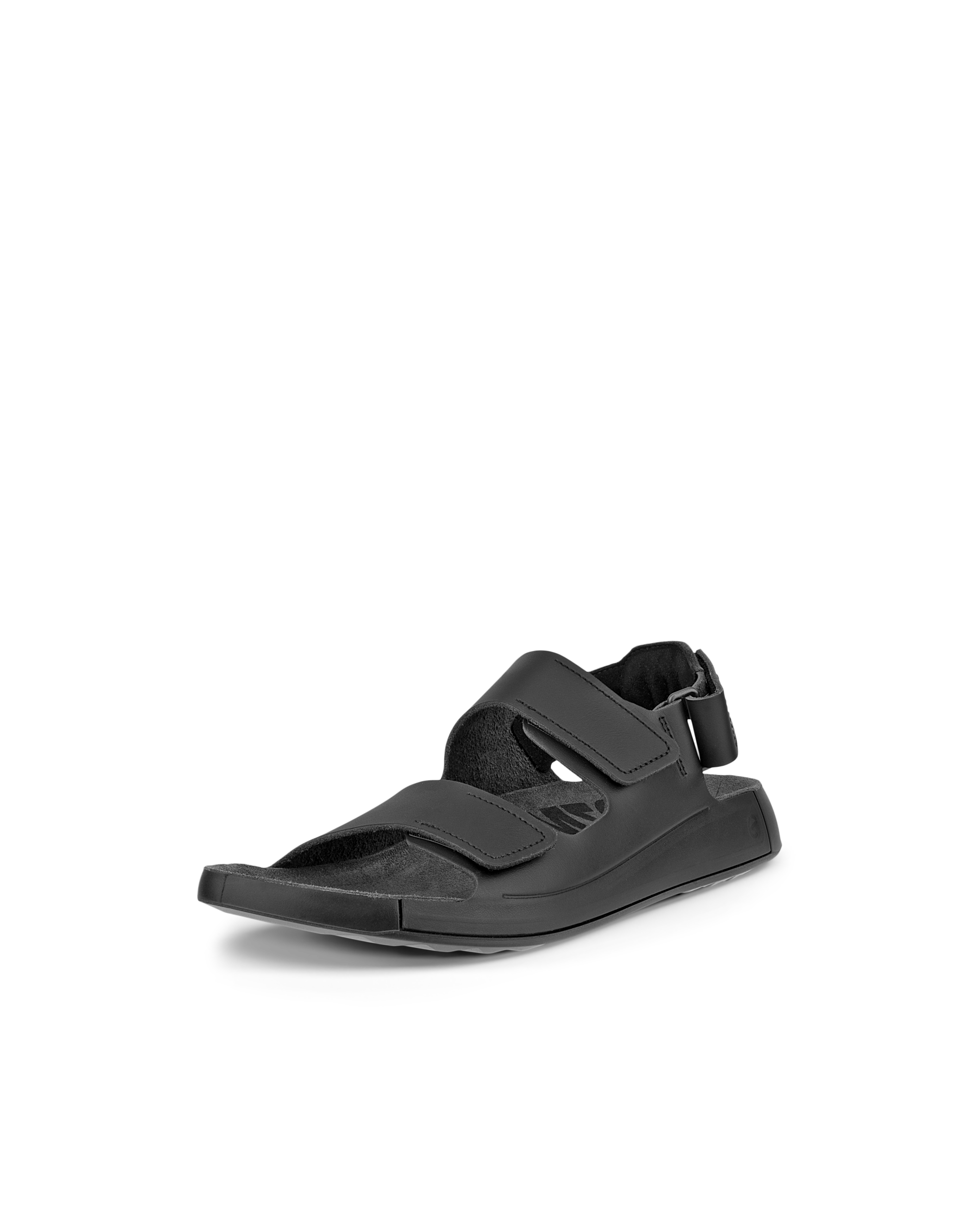 ECCO COZMO MENS LEATHER SANDALS メンズ レザー2ストラップサンダル - ブラック - Main