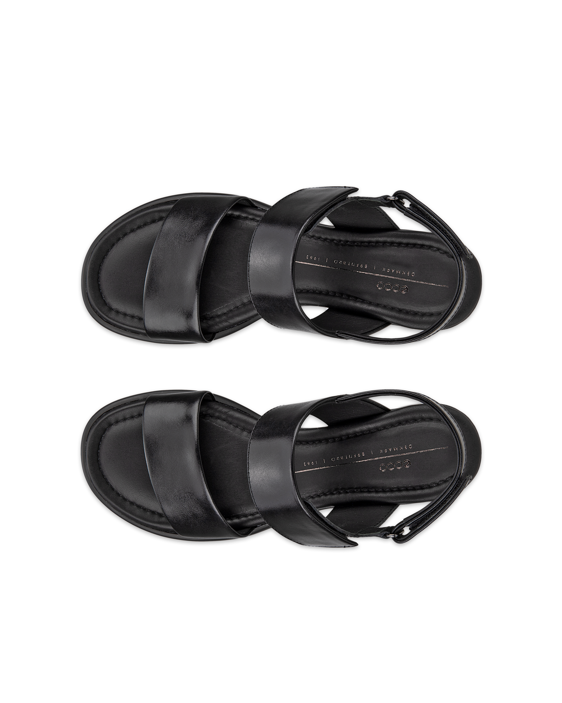 ECCO Sculpted LX 35 ウィメンズ レザーヒールサンダル - ブラック - Top left pair