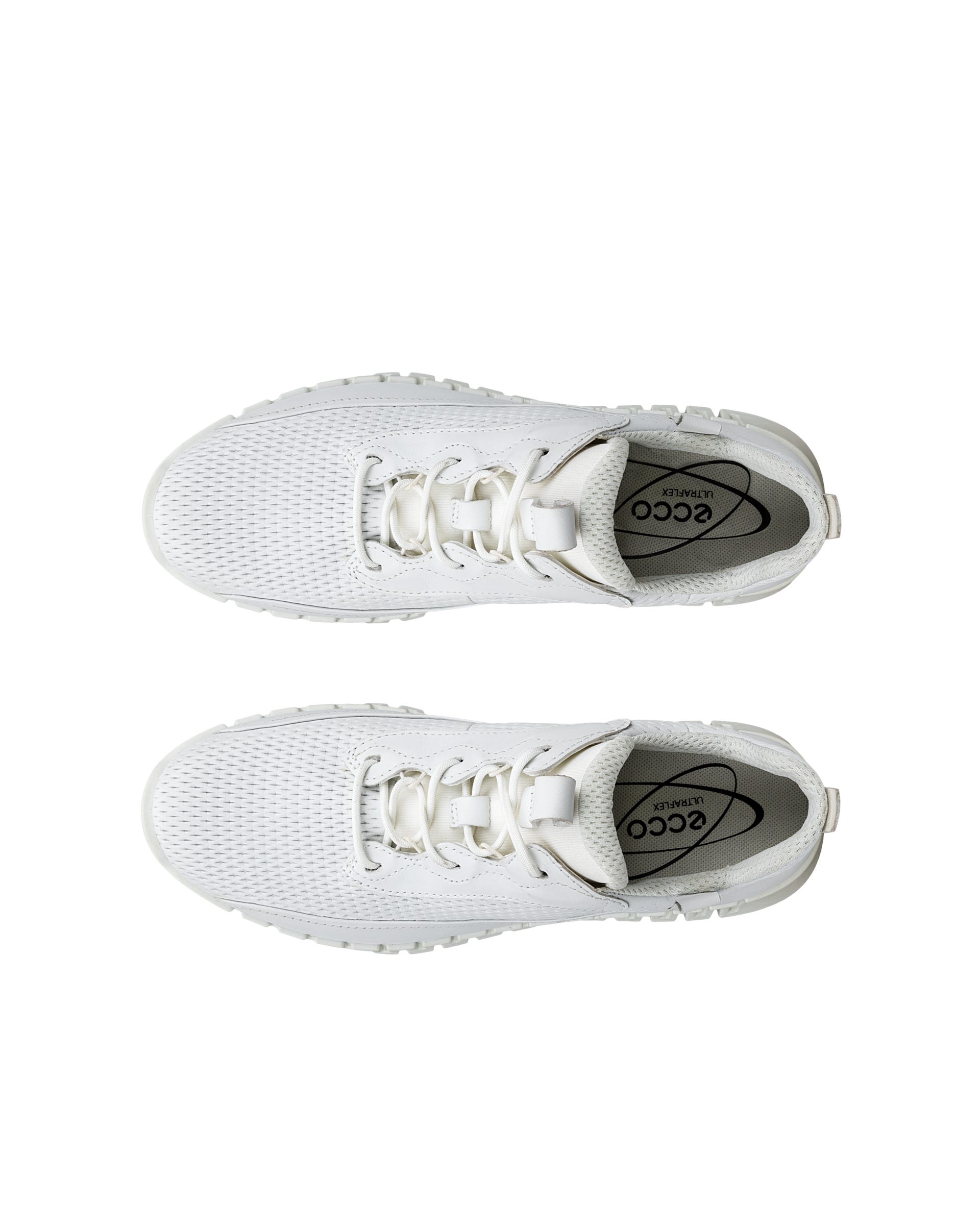 Women's ECCO® Gruuv Leather Sneaker - White - Top left pair