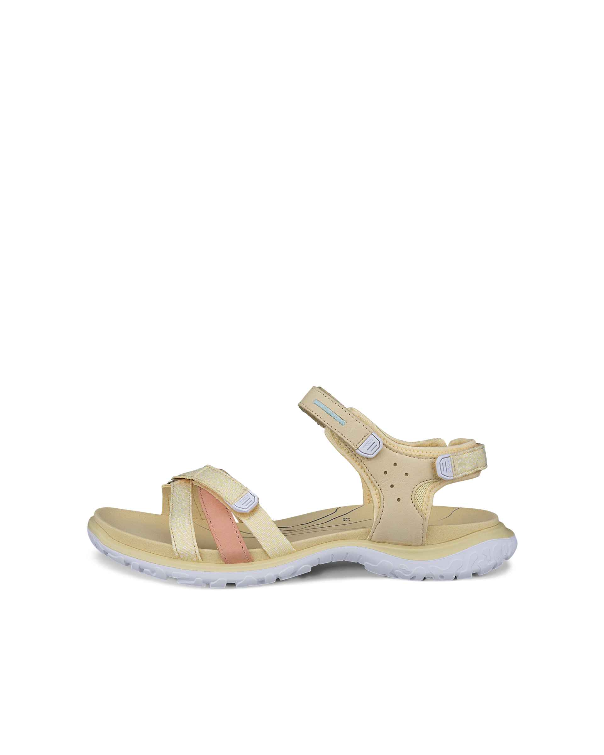 新品 ECCO 本革ヌバック2ストラップサンダルECCO offroad 39 ECCO Offroad ウィメンズ ヌバック2ストラップサンダル | イエロー