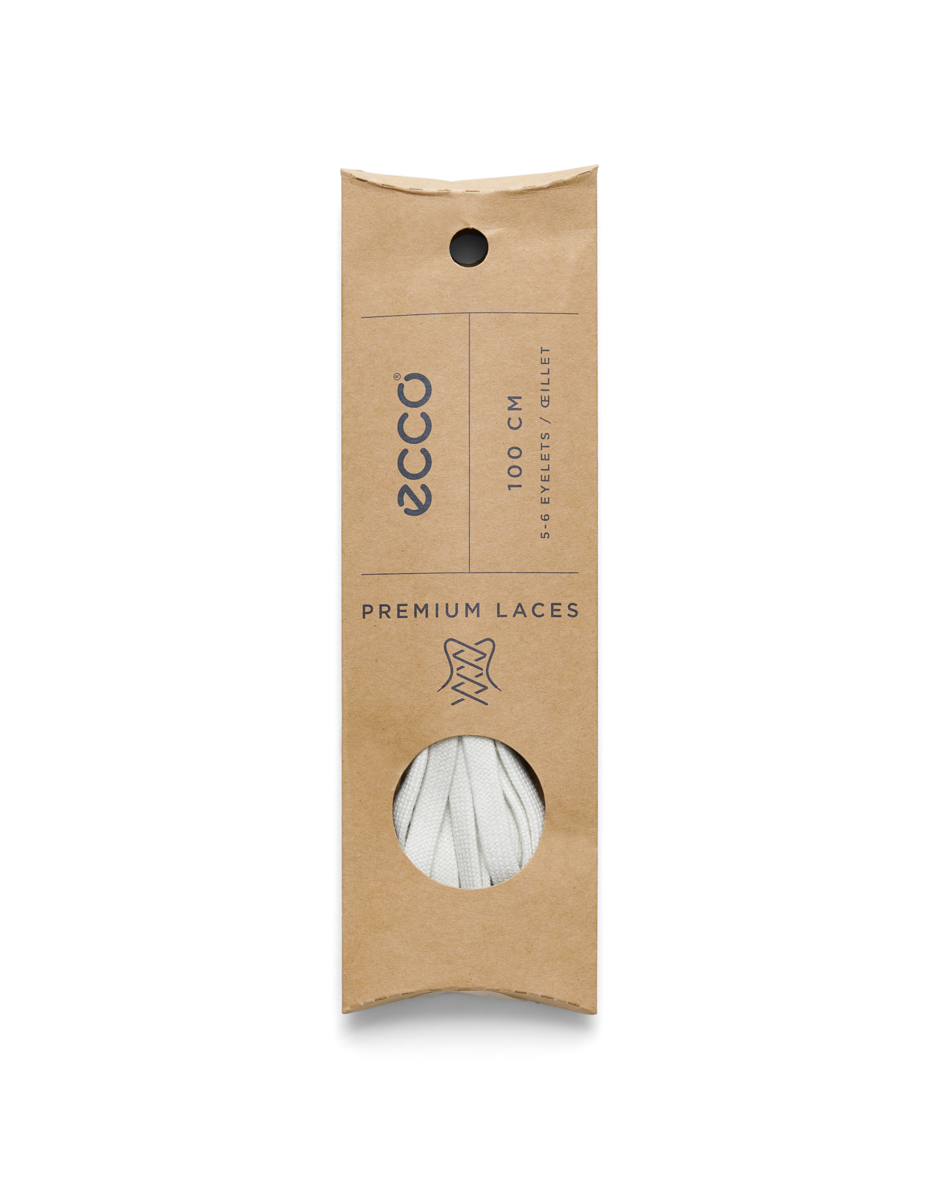 Atacadores espalmados ECCO® Flat - Branco - Detail-2