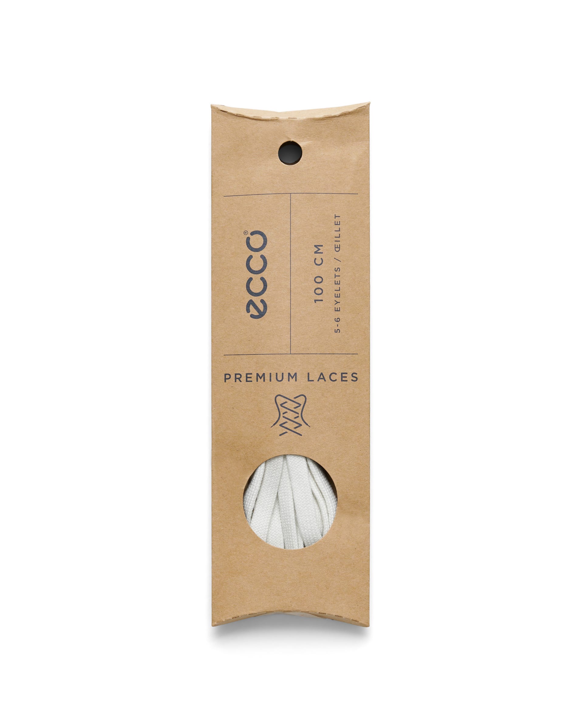 ECCO® Flat Flache Schnürsenkel - Weiß - Detail-2