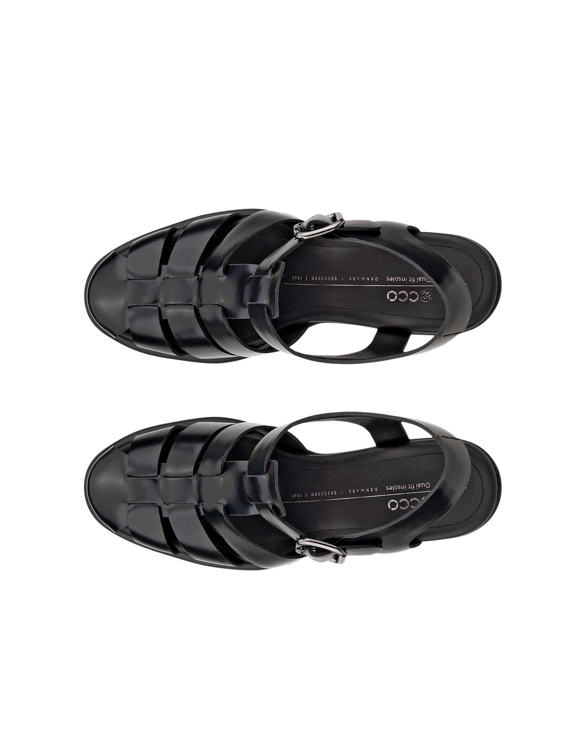 Women's ECCO® Sculpted Lx 55 Fisherman Heeled Sandal - Black - Top left pair