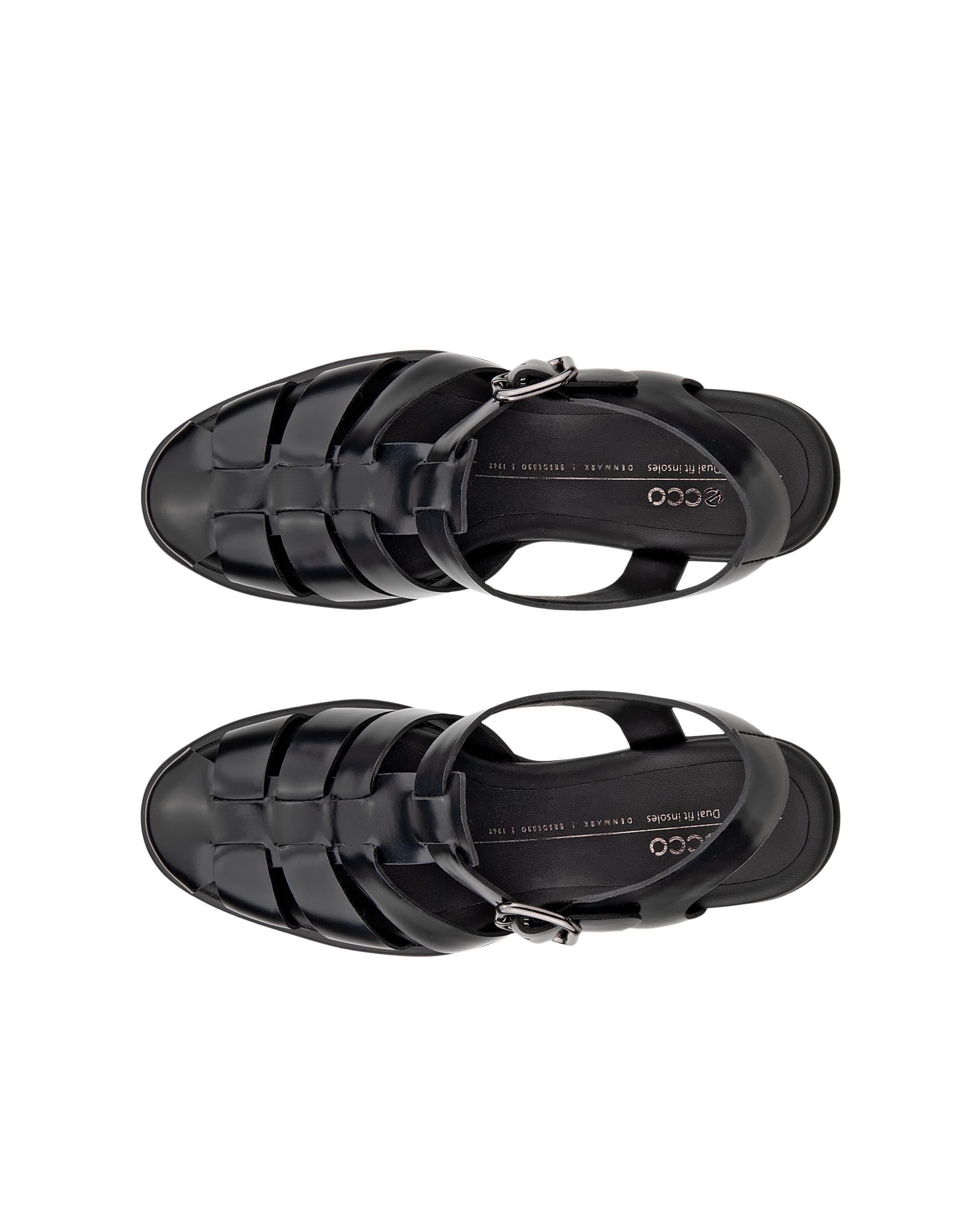 Women's ECCO® Sculpted Lx 55 Fisherman Heeled Sandal - Black - Top left pair