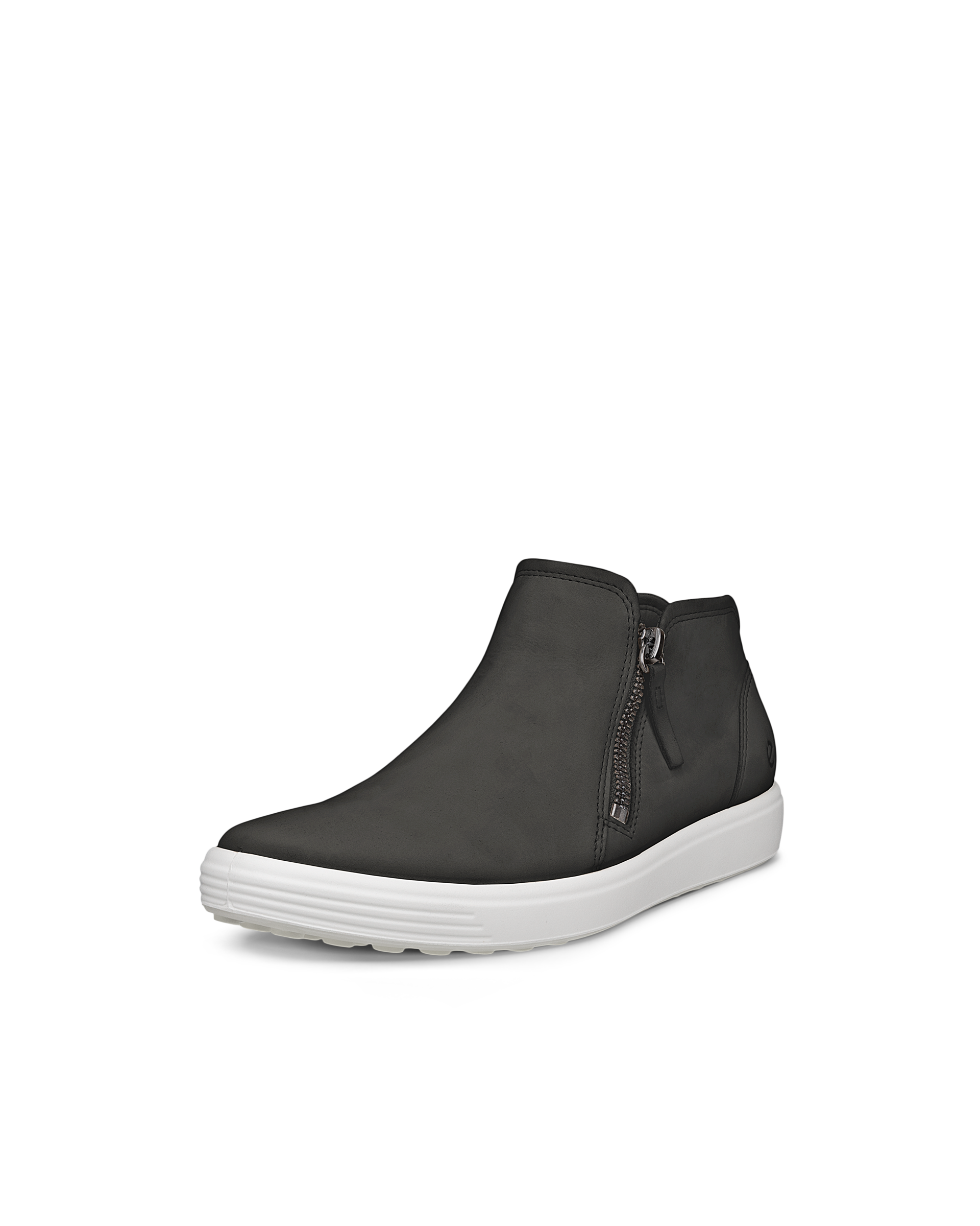 Women's ECCO® Soft 7 Nubuck Zip Bootie - Black - Main
