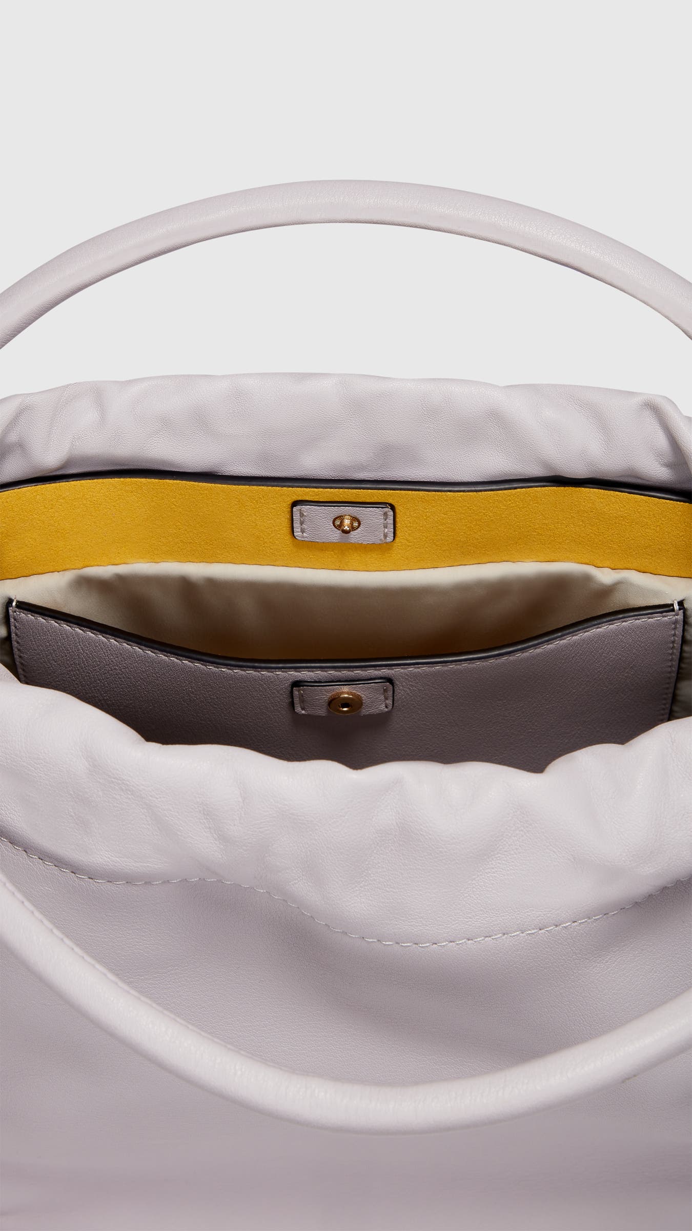 ECCO® Contact Leather Drawstring Bag - Purple - Inside