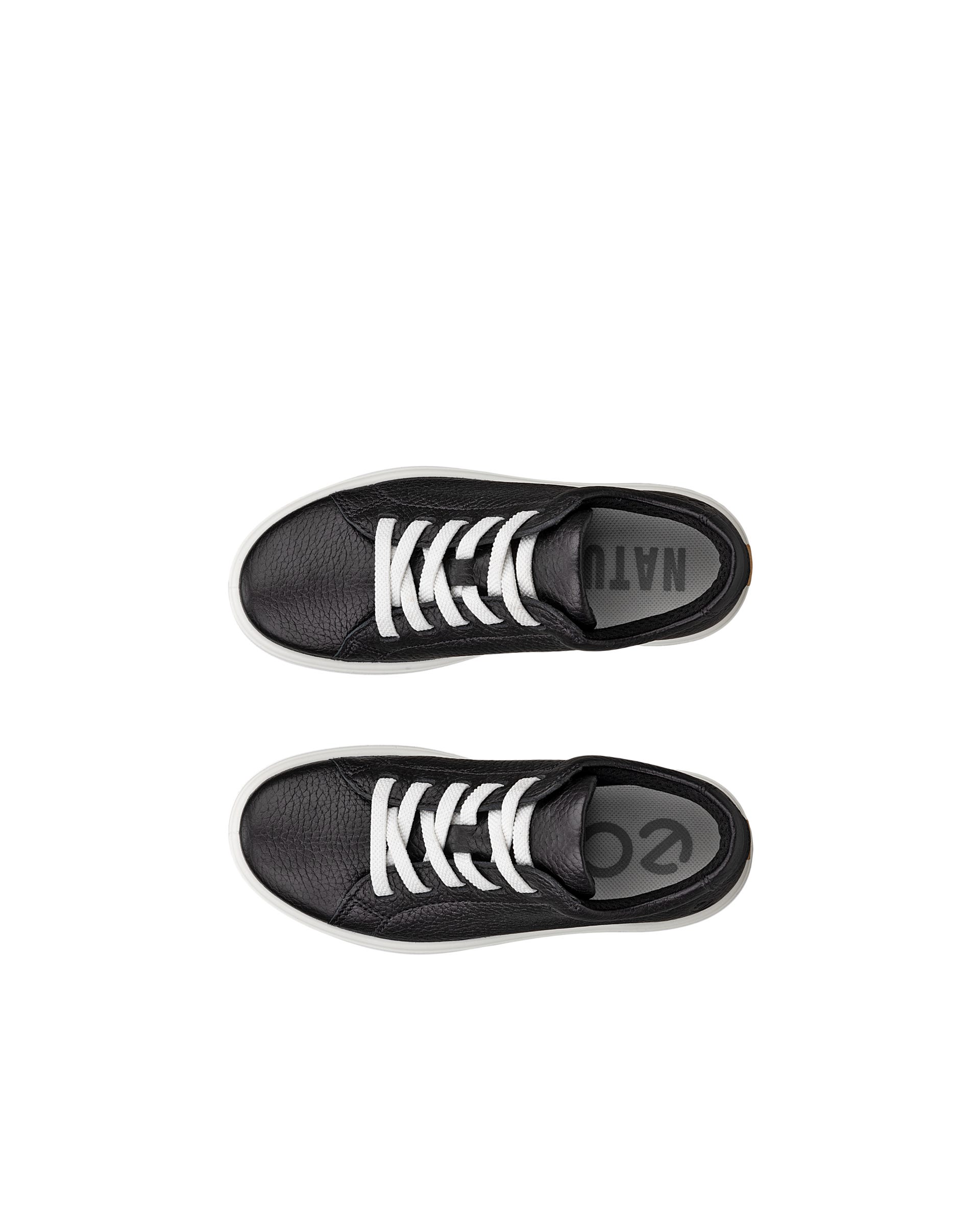 Kids' ECCO® Soft 60 Leather Sneaker - Black - Top left pair