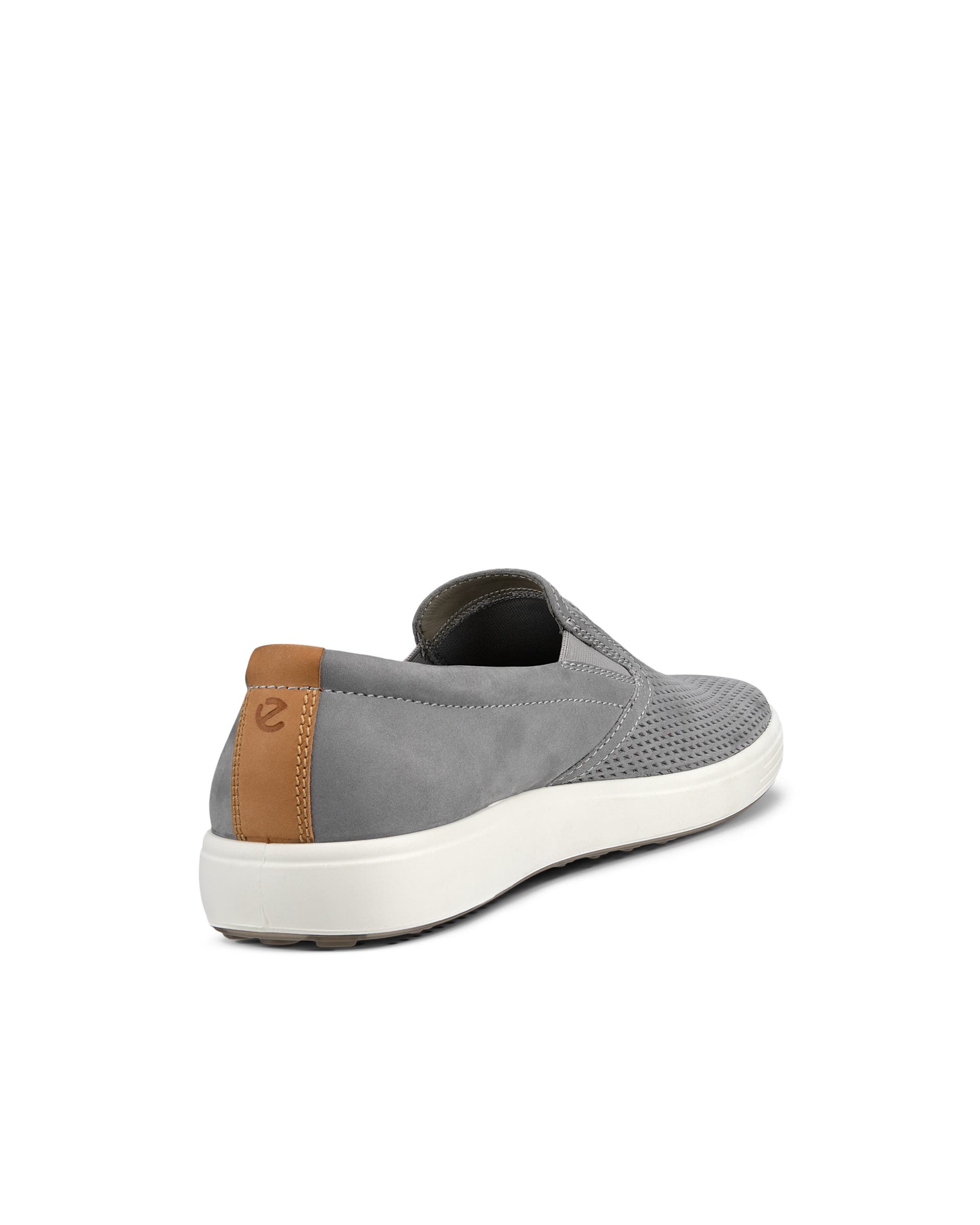 ECCO Men Soft 7 Slip On Leather Sneakers - Grey - Back