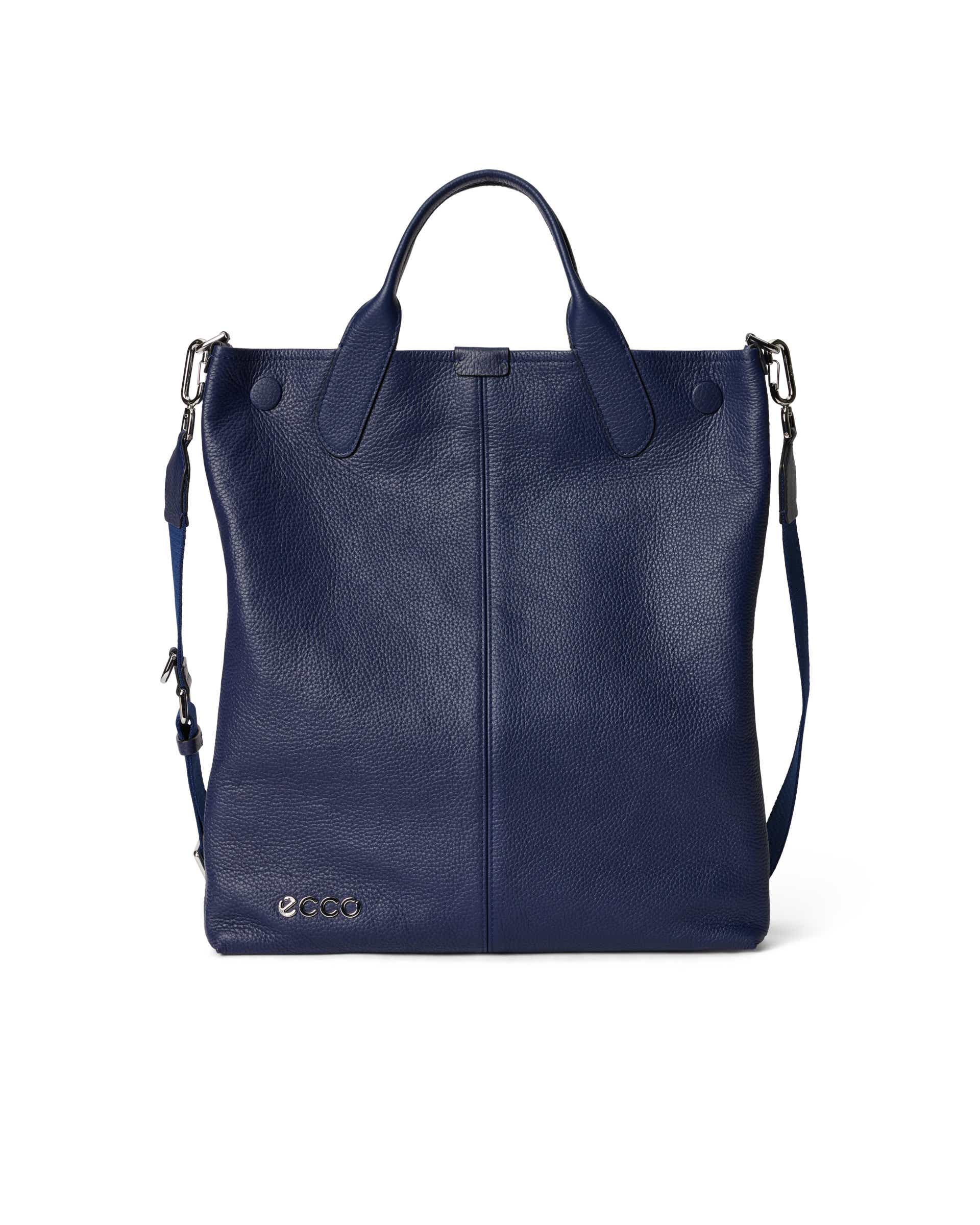Sac fourre-tout en cuir ECCO® North-South Soft - Bleu - Main