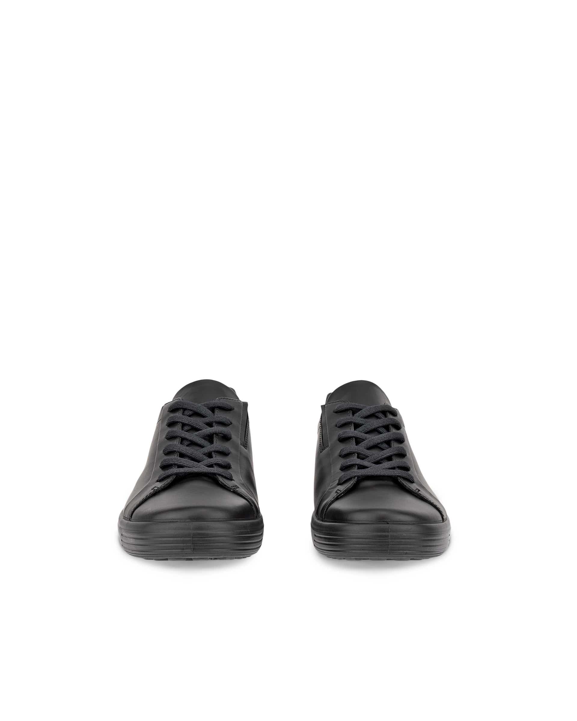 Men's ECCO® SOFT 7 Leather Trainer - Black - Front pair