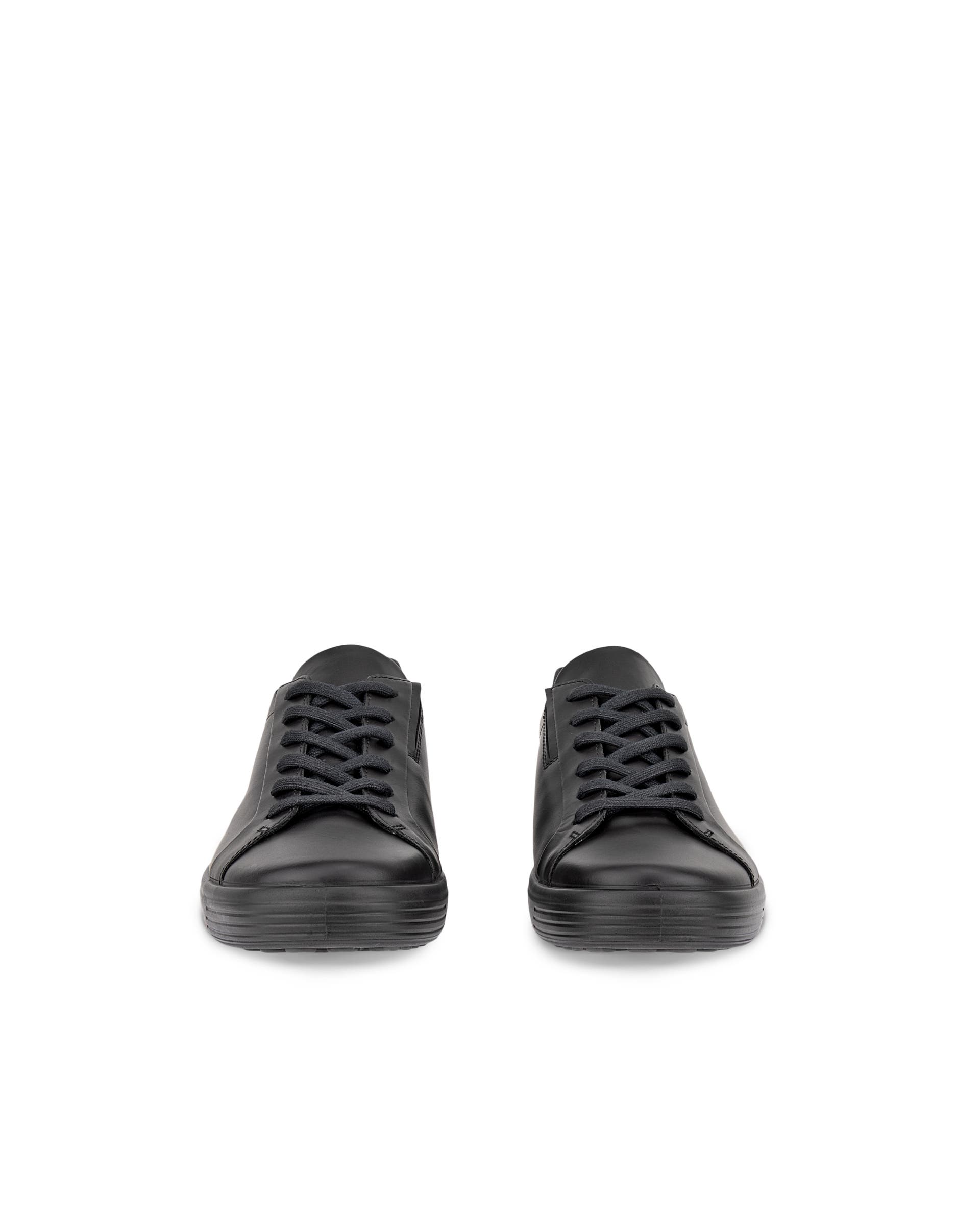 Men's ECCO® SOFT 7 Leather Trainer - Black - Front pair