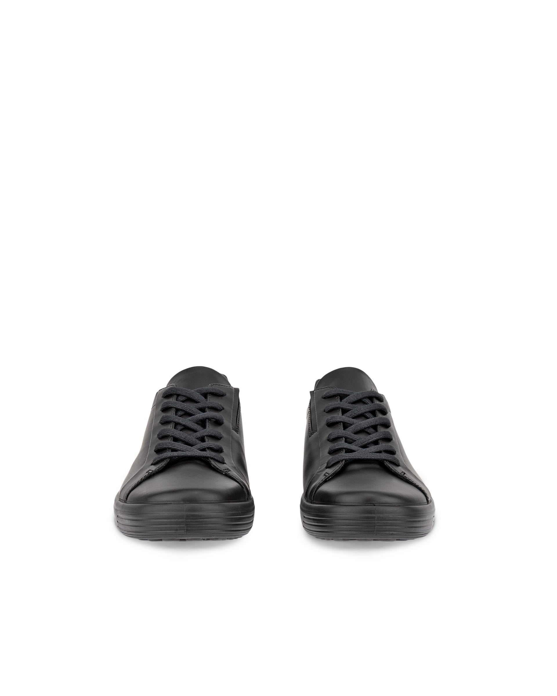 Men's ECCO® SOFT 7 Leather Trainer - Black - Front pair