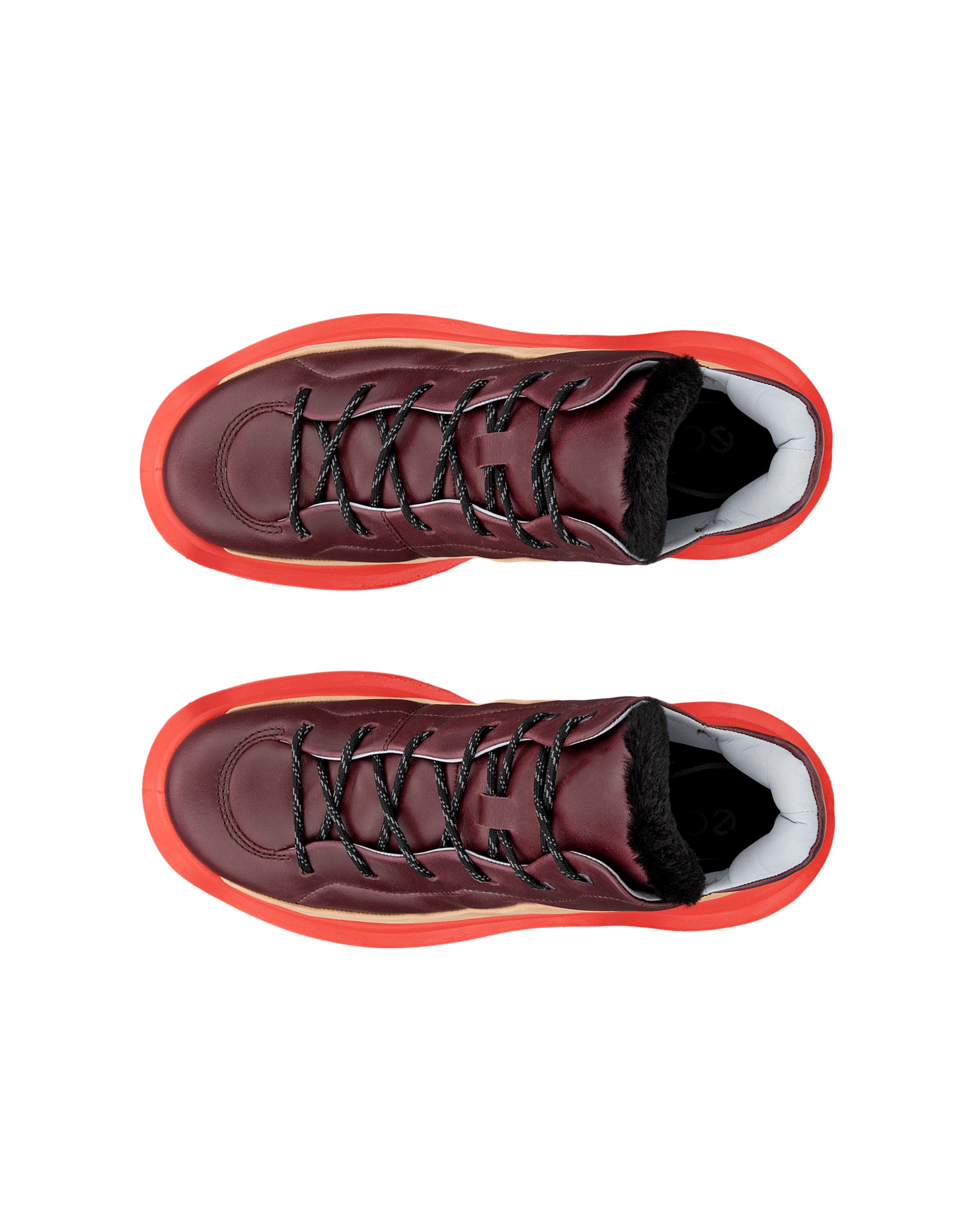 ECCO OFFROAD WOMEN ウィメンズ レザーレースアップシューズ - レッド - Top left pair