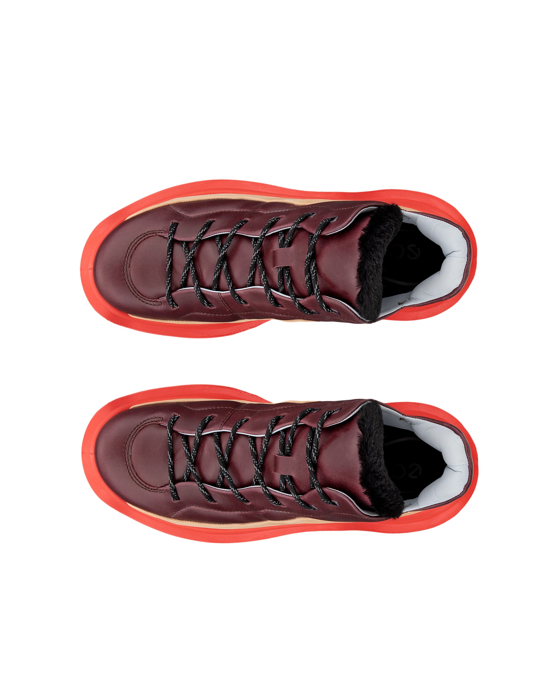 ECCO OFFROAD WOMEN ウィメンズ レザーレースアップシューズ - レッド - Top left pair